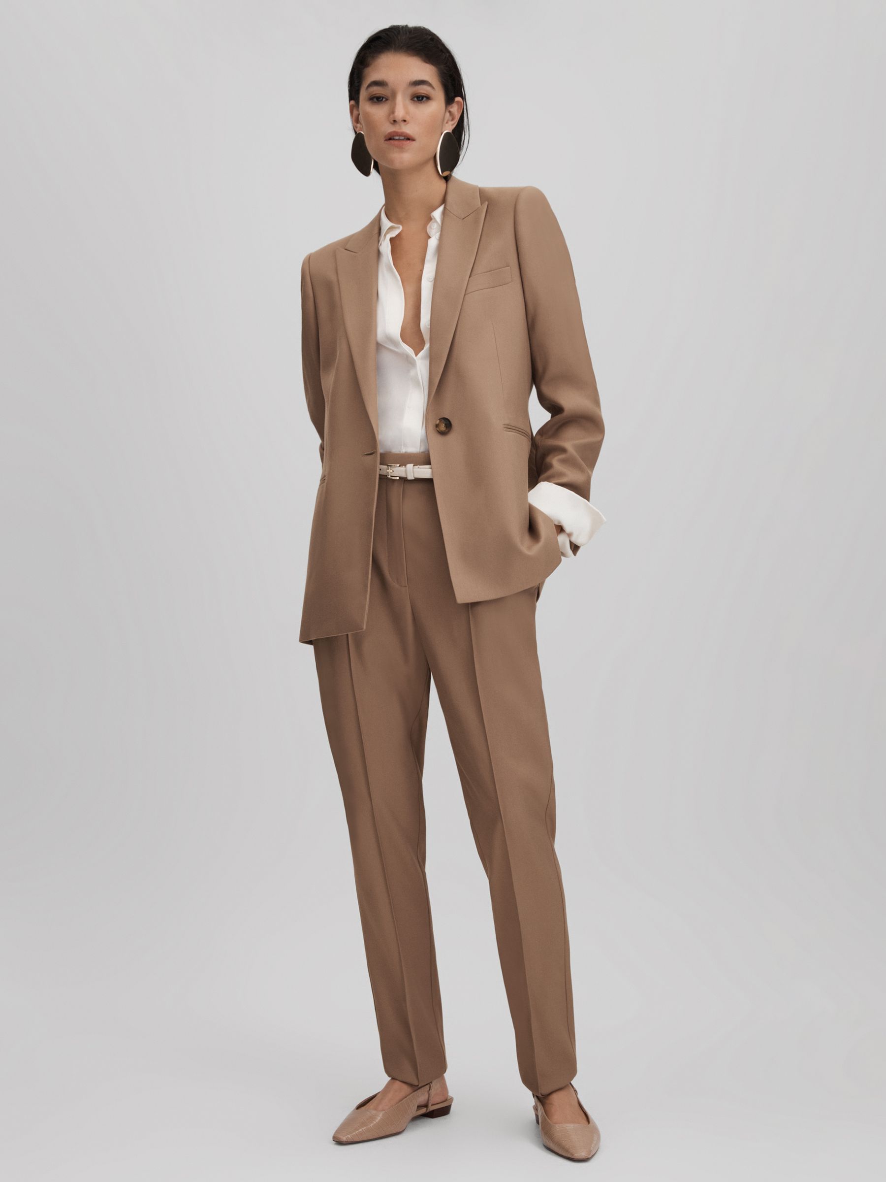 Single Breasted Suit Blazer in Mink Neutral - Image 3 of 6
