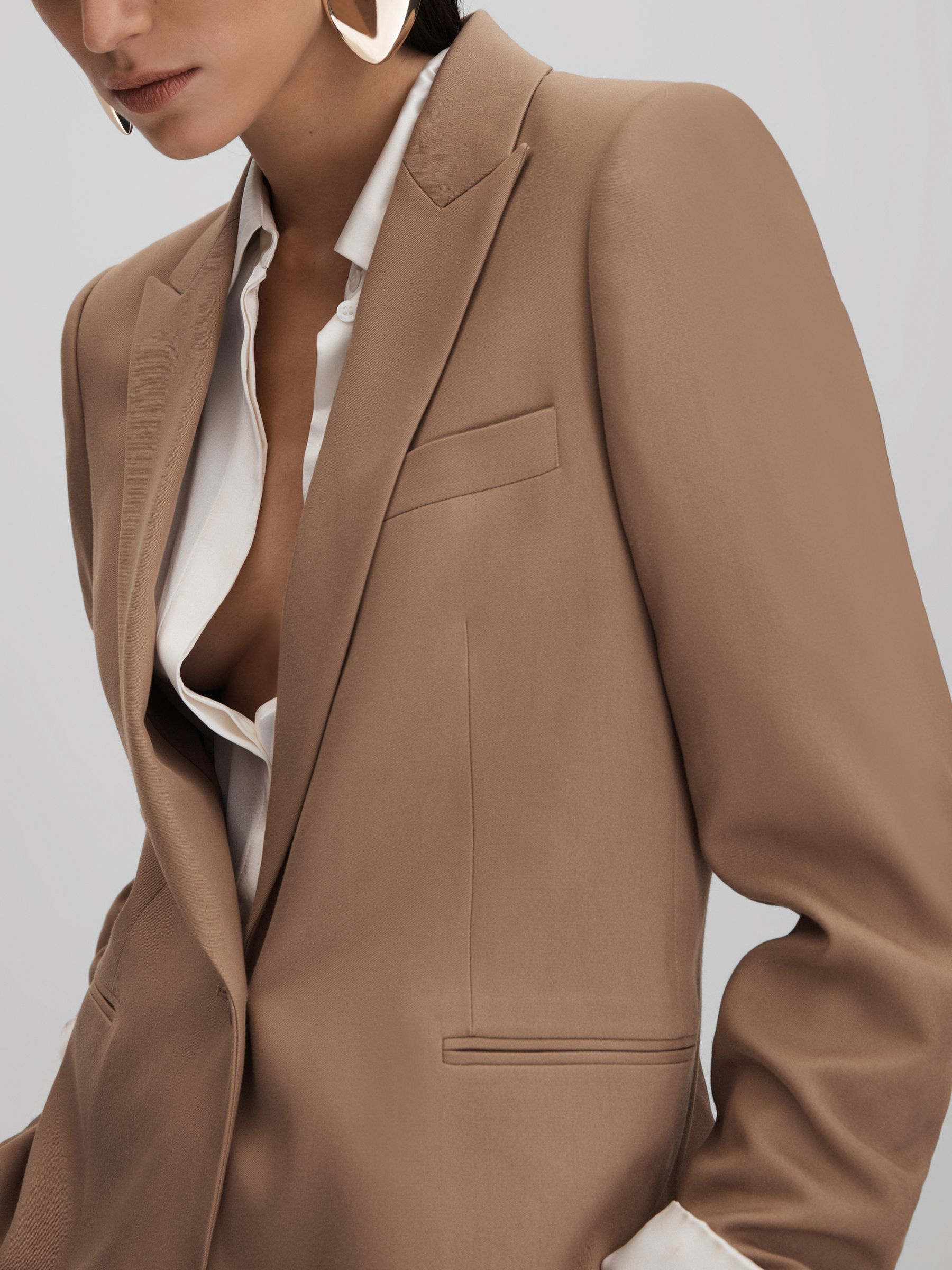 Single Breasted Suit Blazer in Mink Neutral - Image 4 of 6