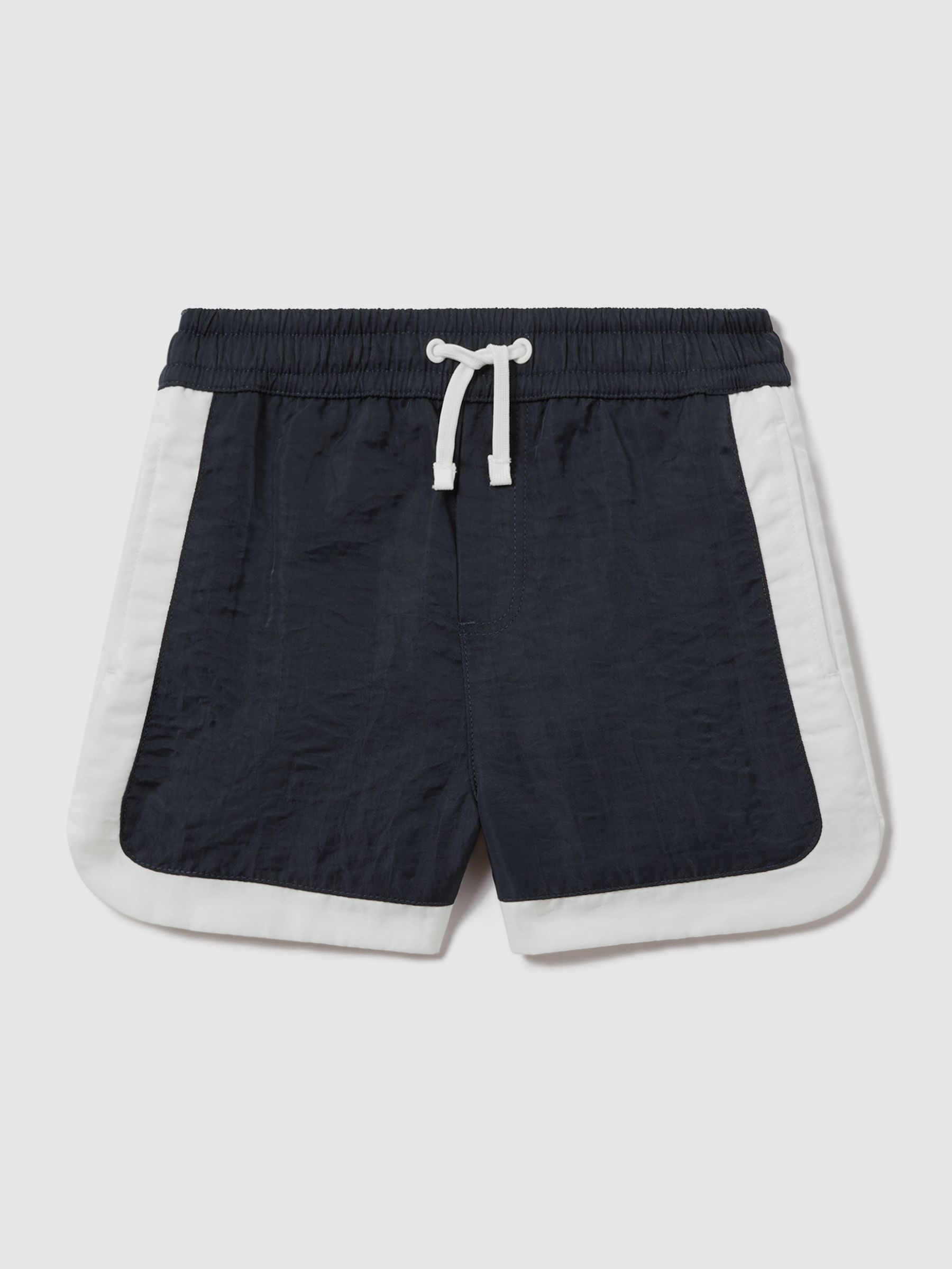 3-9 yrs Contrast Drawstring Swim Shorts in Navy/Ecru - Image 1 of 3