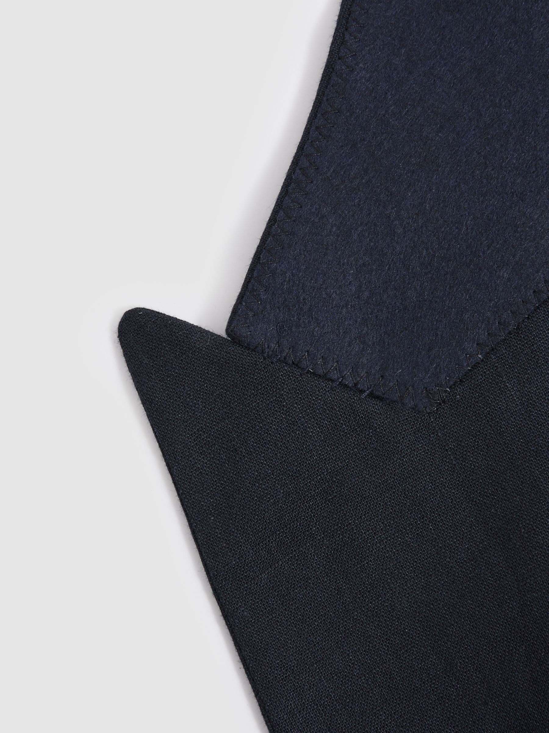 Double Breasted 100% Linen Slim Fit Blazer in Navy - Image 5 of 6