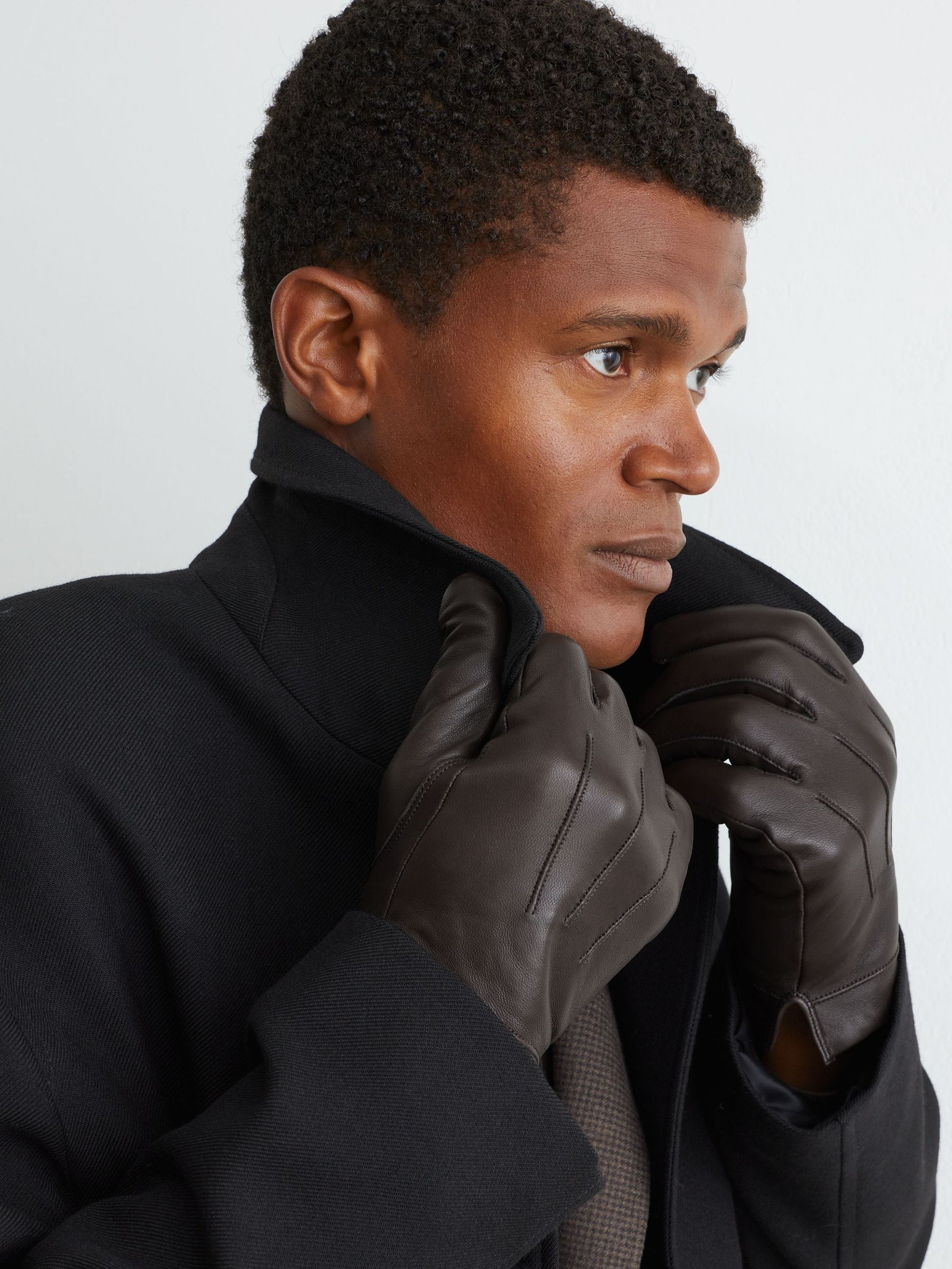 Nappa Leather Gloves in Brown - Bild 3 av 4
