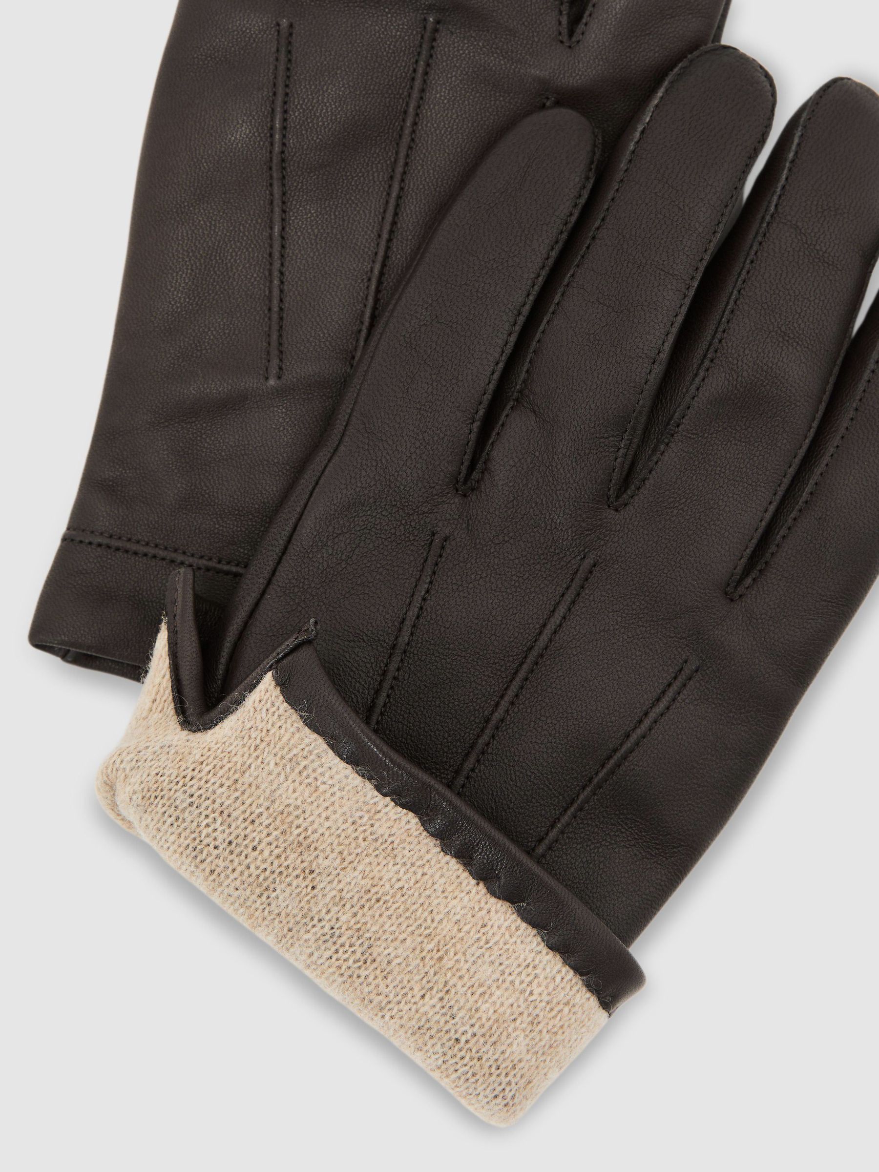 Nappa Leather Gloves in Brown - Bild 4 av 4