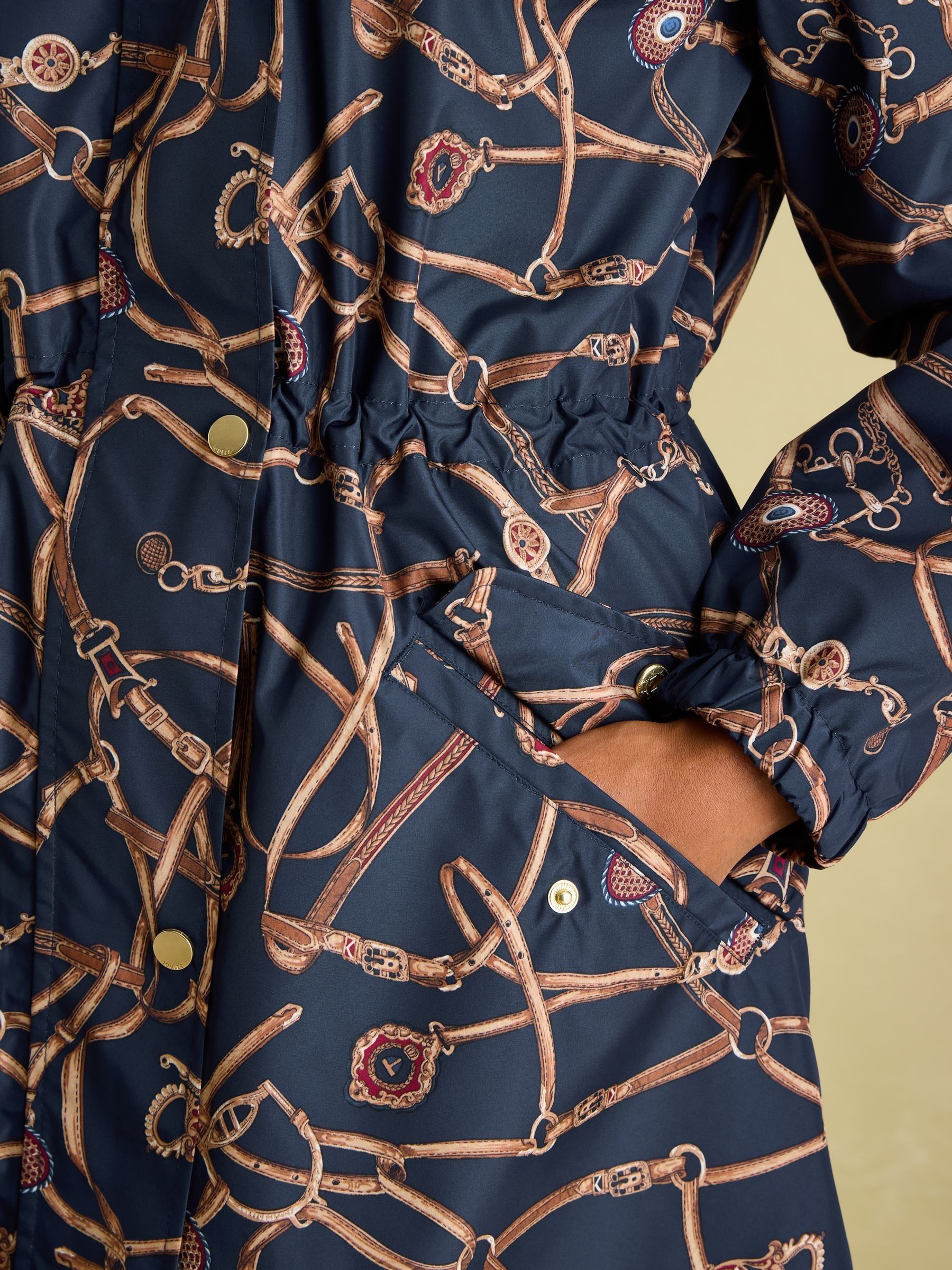 Holkham Navy Blue Bridle Waterproof Packable Raincoat With Hood - Image 3 of 8