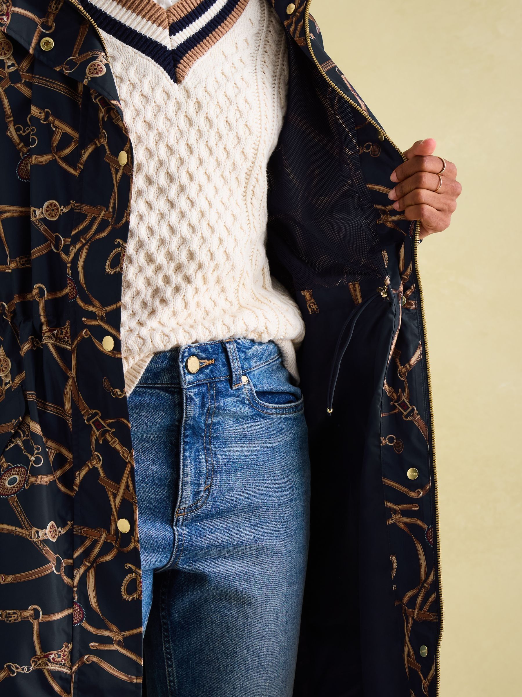 Holkham Navy Blue Bridle Waterproof Packable Raincoat With Hood - Image 6 of 8