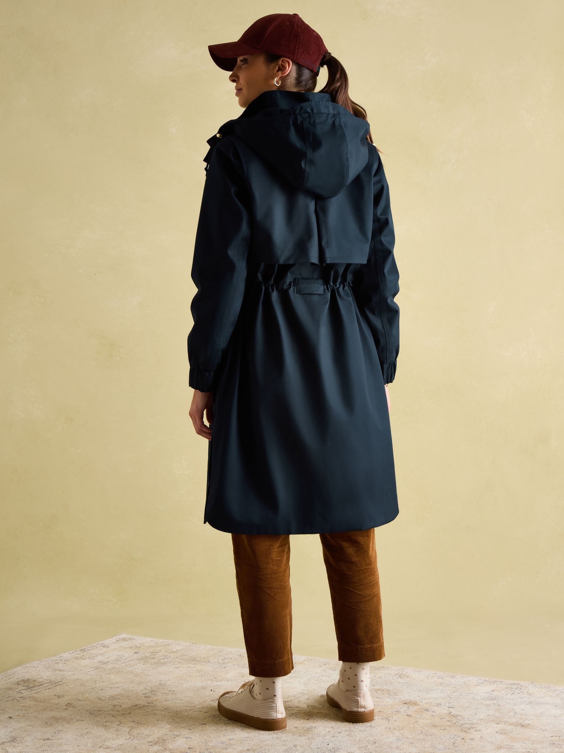 Harpsden Navy Blue Waterproof Long Raincoat with Hood - Image 2 of 10
