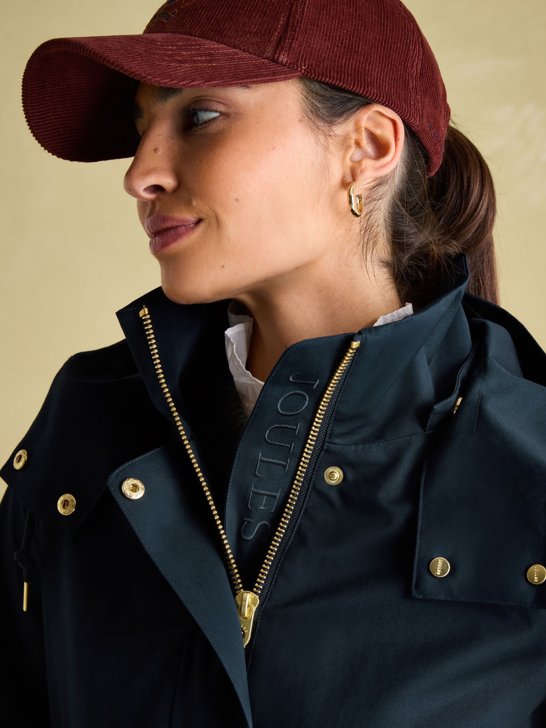 Harpsden Navy Blue Waterproof Long Raincoat with Hood - Image 6 of 10