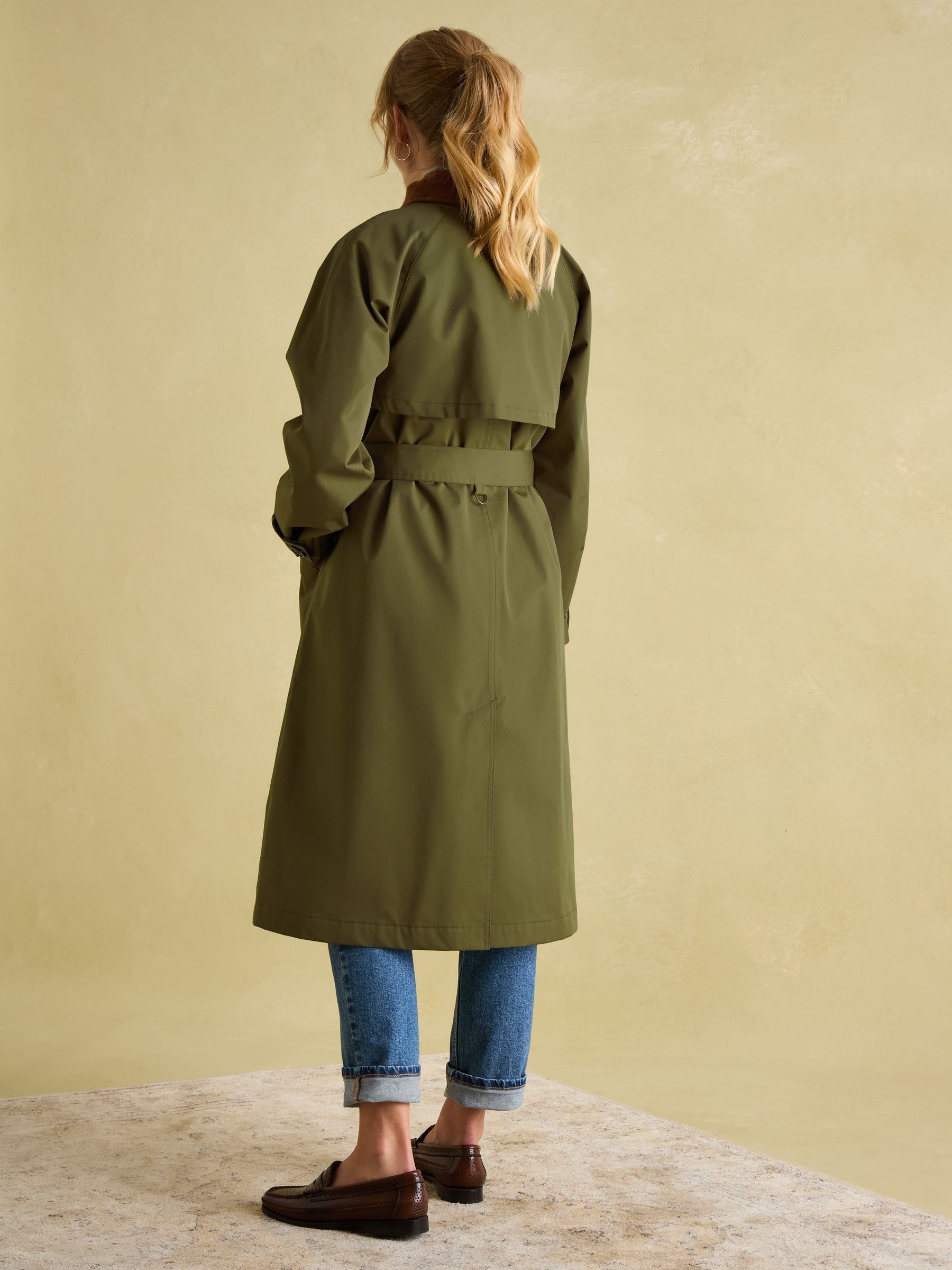 Epwell Green Waterproof Belted Trench Coat | Joules