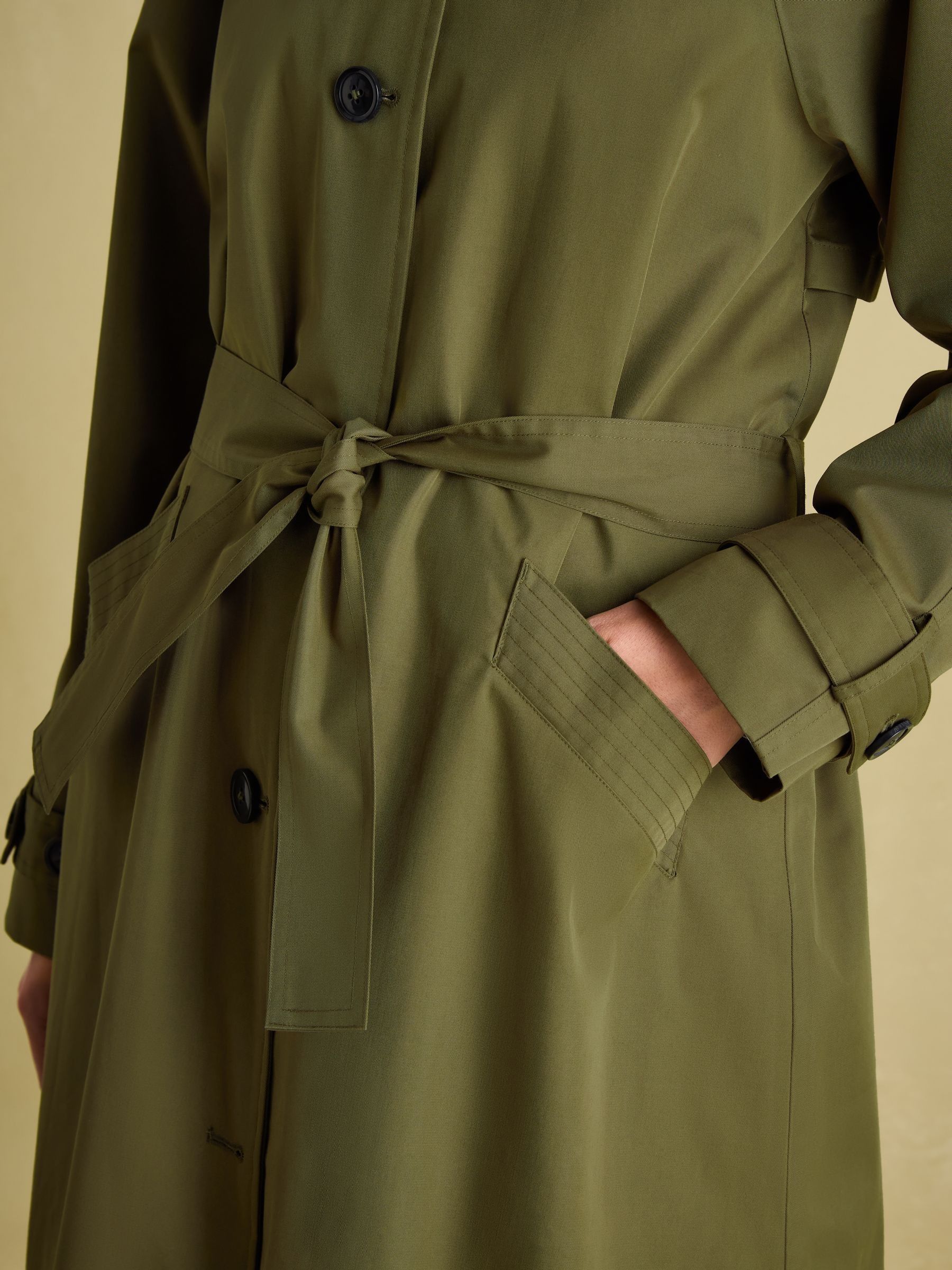 Epwell Green Waterproof Belted Trench Coat - Image 5 of 9