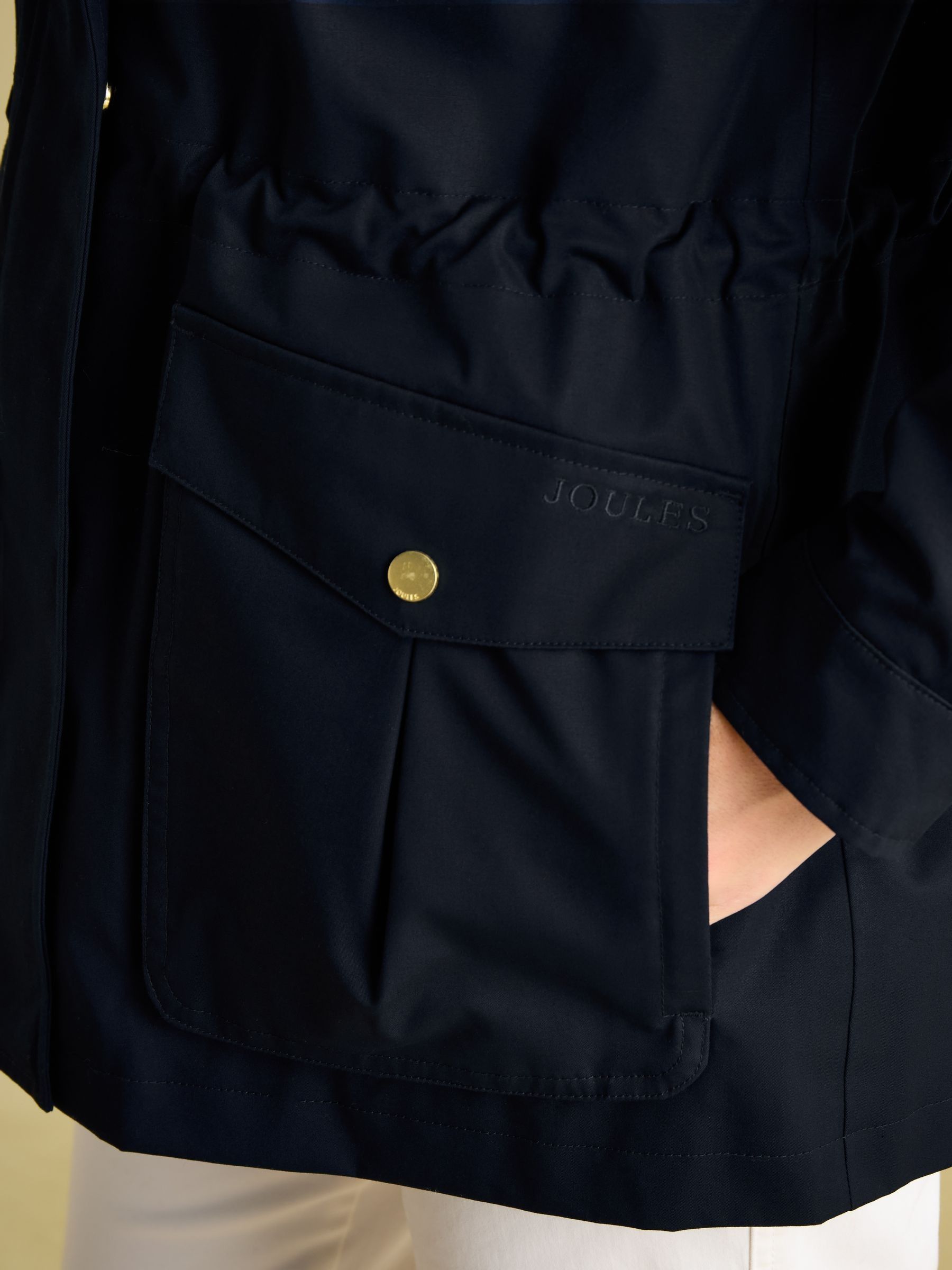 Fairford Navy Waterproof Raincoat with Hood - Image 5 of 9