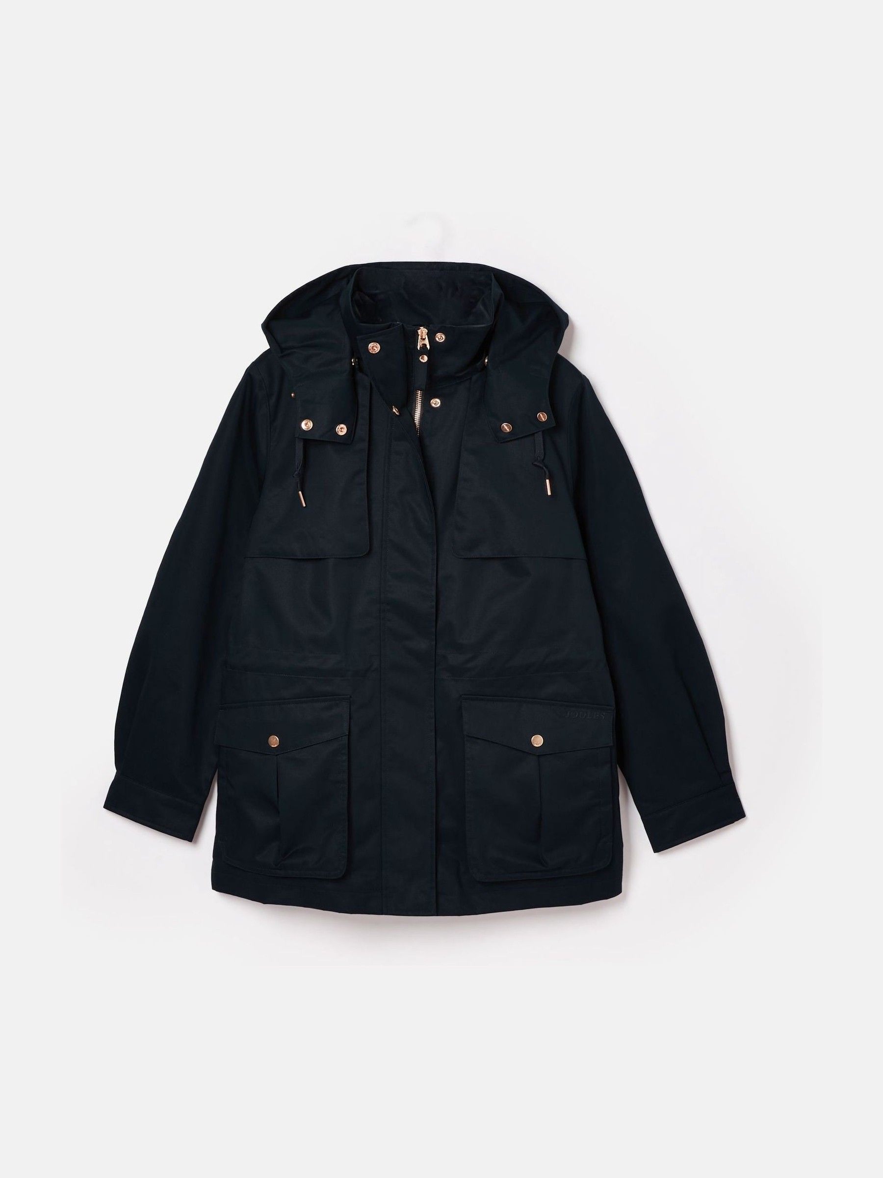 Fairford Navy Waterproof Raincoat with Hood - Image 8 of 9
