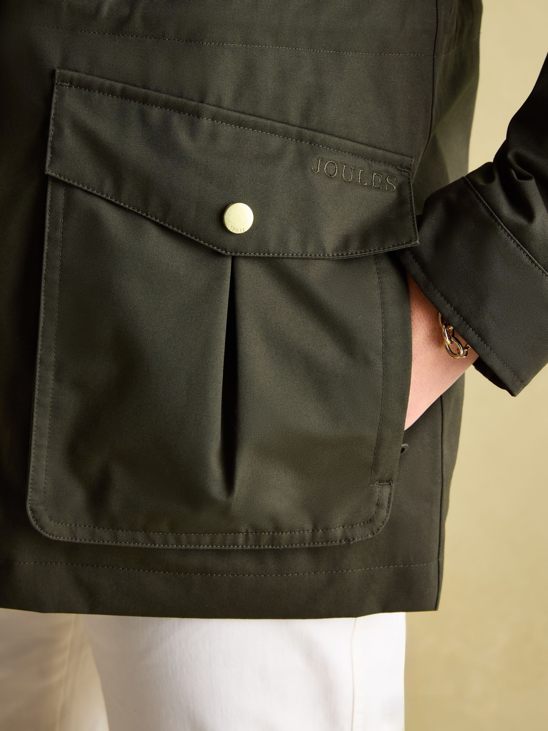 Fairford Khaki Green Waterproof Raincoat with Hood - Image 4 of 8