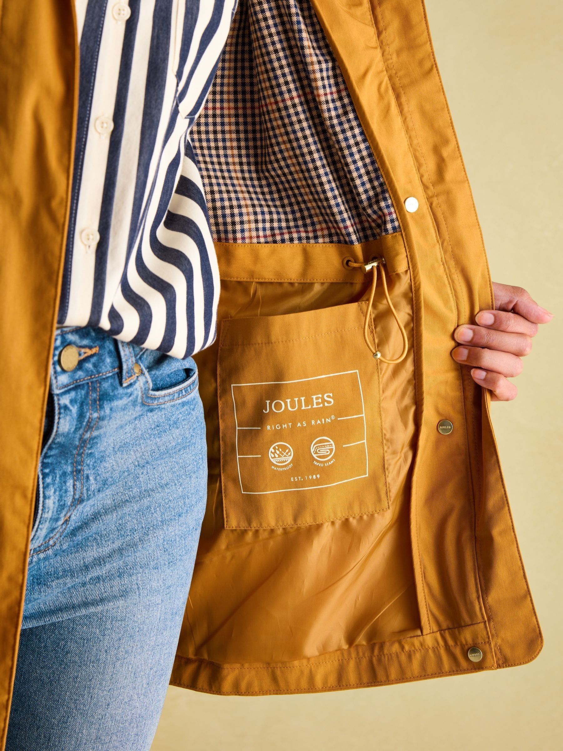 Portwell Dark Yellow Waterproof Raincoat With Hood - Image 7 of 8