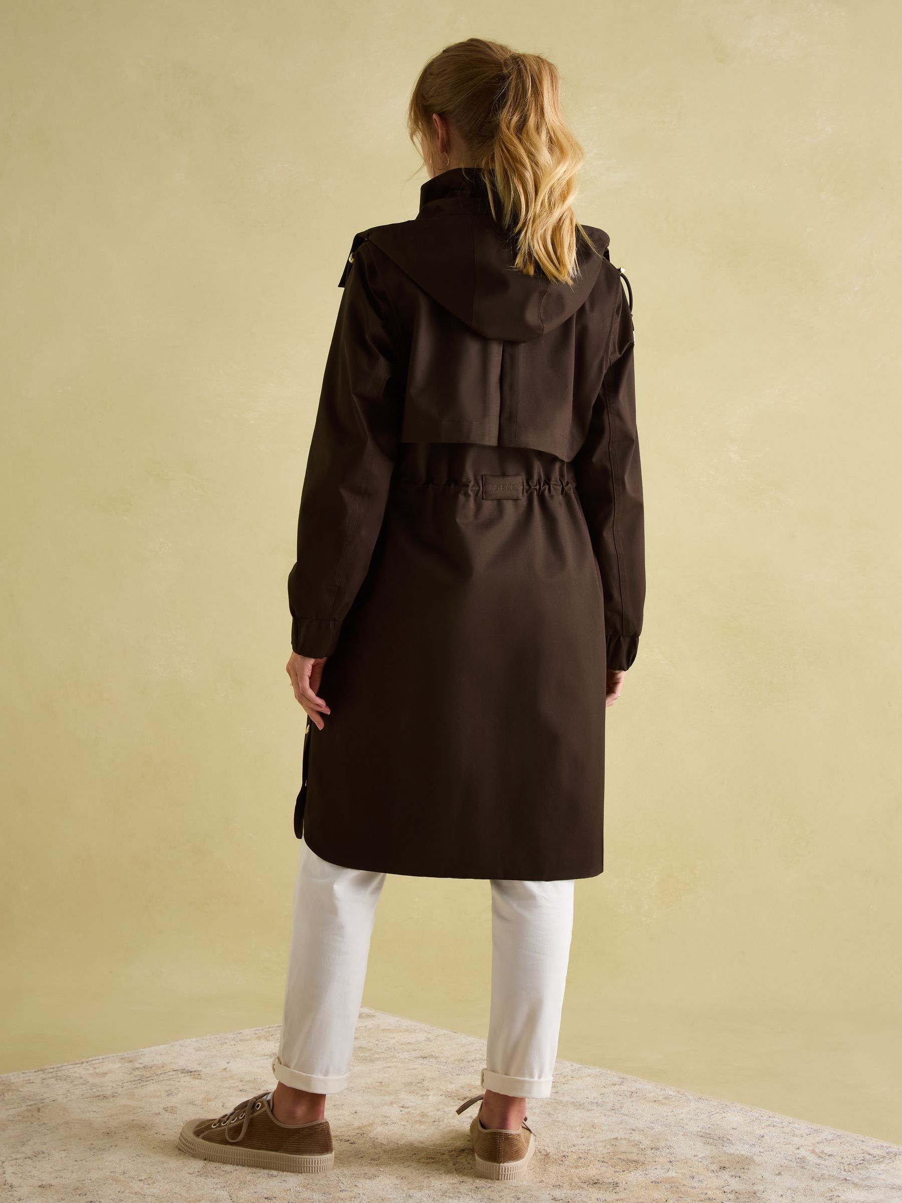Harpsden Brown Waterproof Long Raincoat with Hood - Image 2 of 9