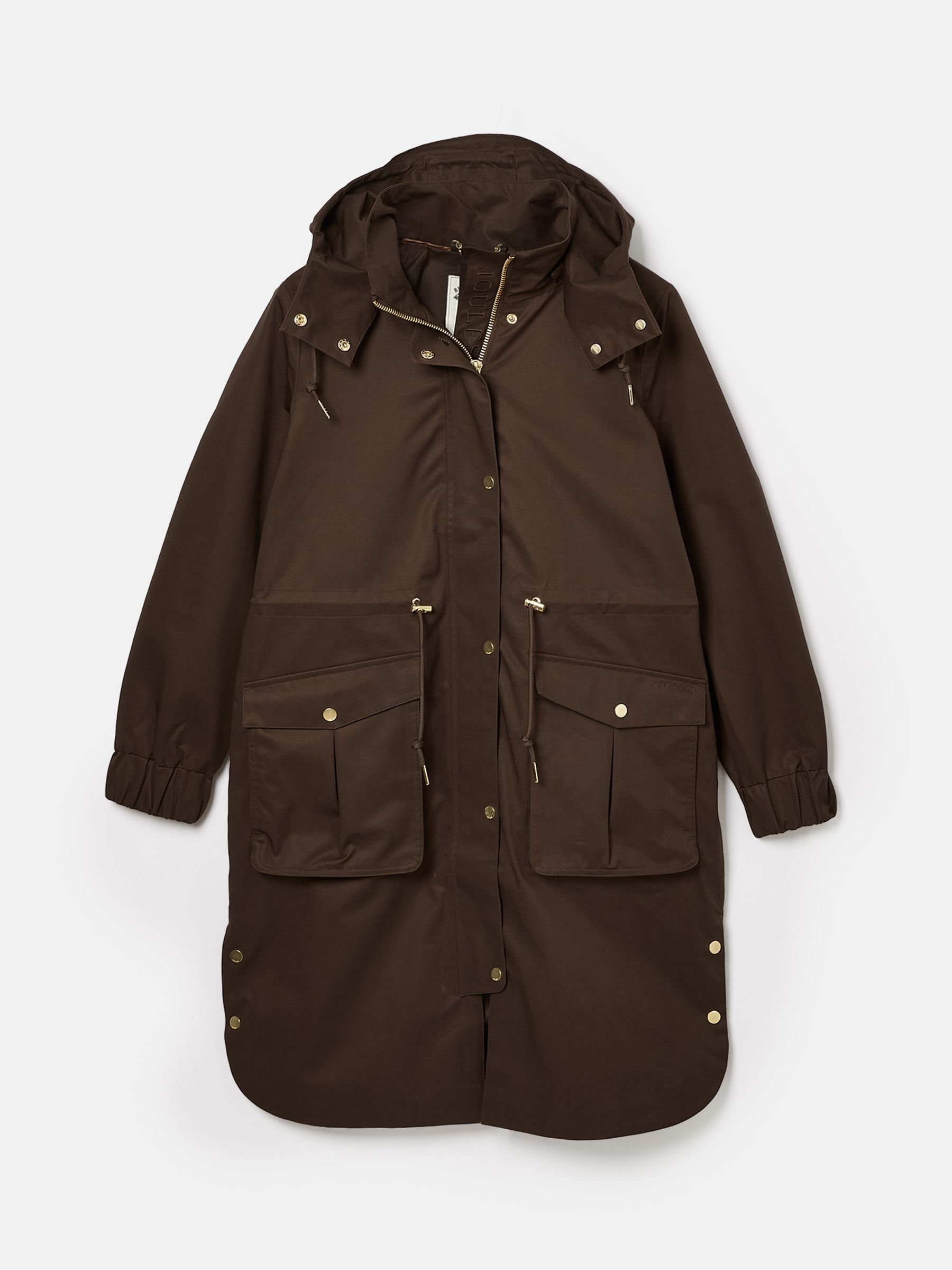 Harpsden Brown Waterproof Long Raincoat with Hood - Image 7 of 9