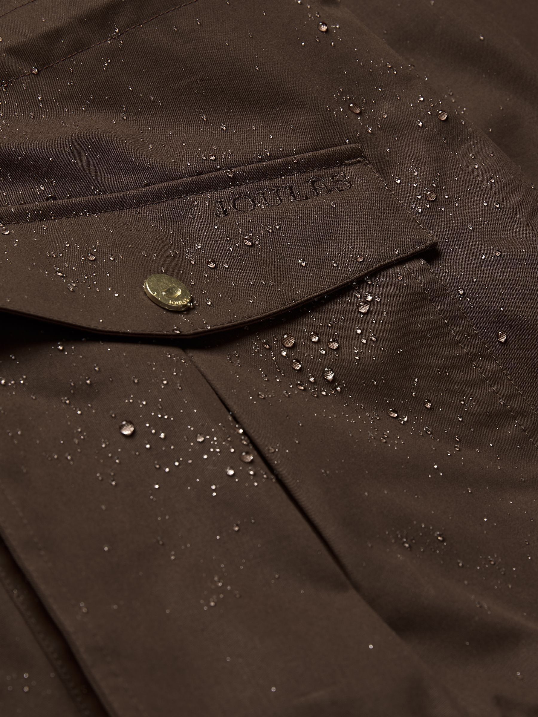 Harpsden Brown Waterproof Long Raincoat with Hood - Image 8 of 9