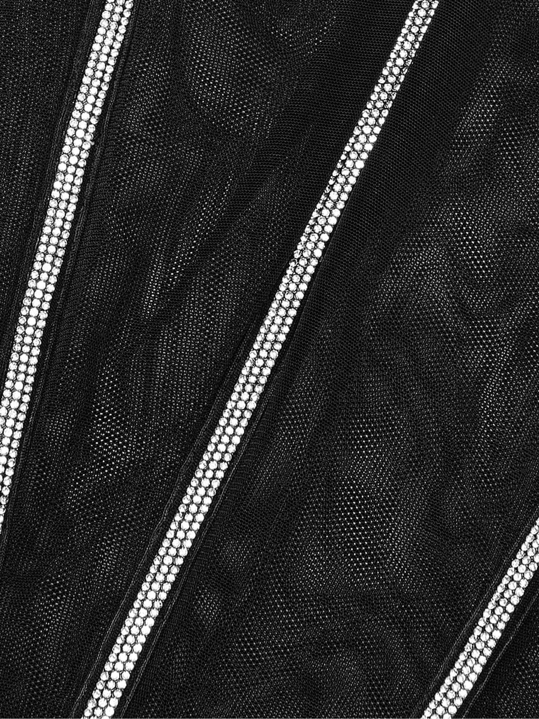 Black Sheer Shine Corset Bra Top - Image 5 of 5