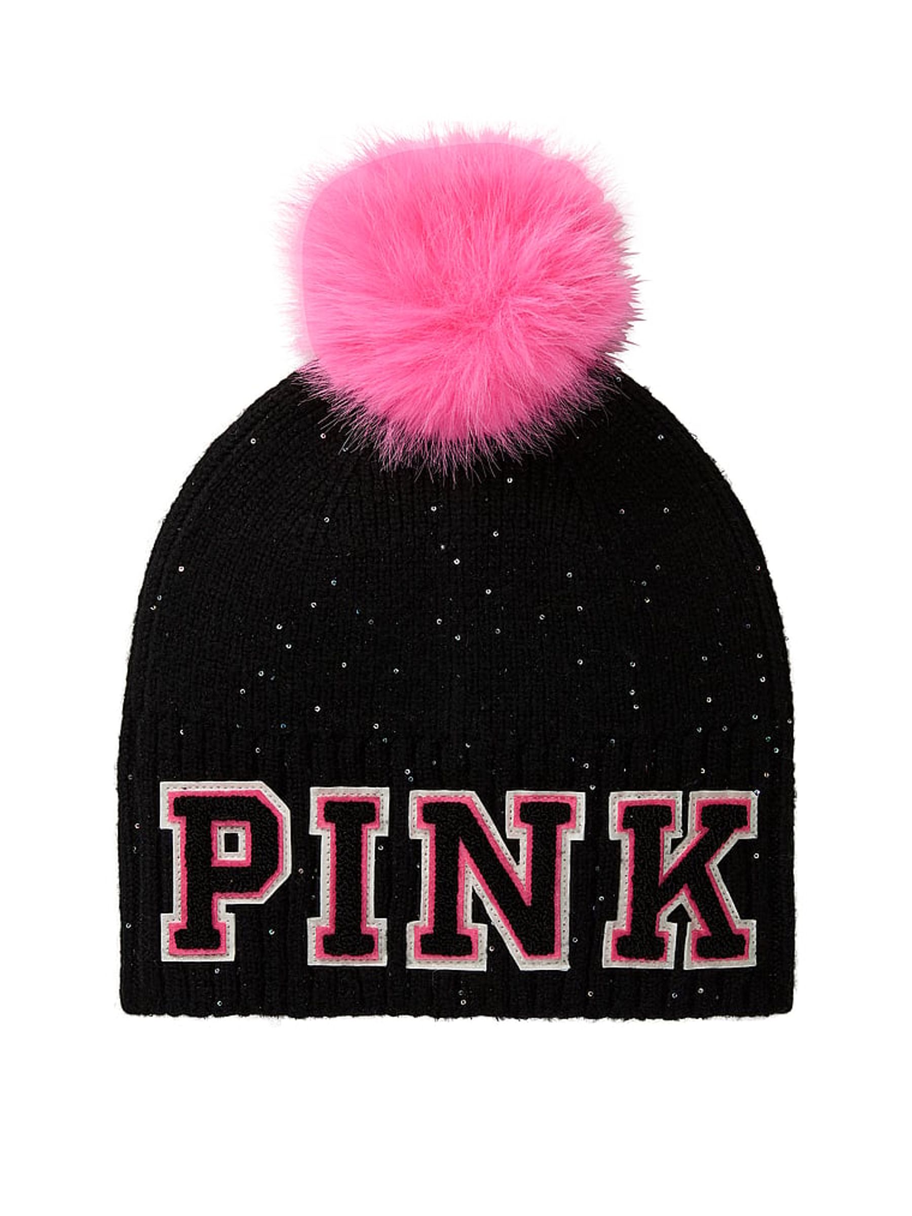 Black Sequin Pom Beanie - Image 2 of 3