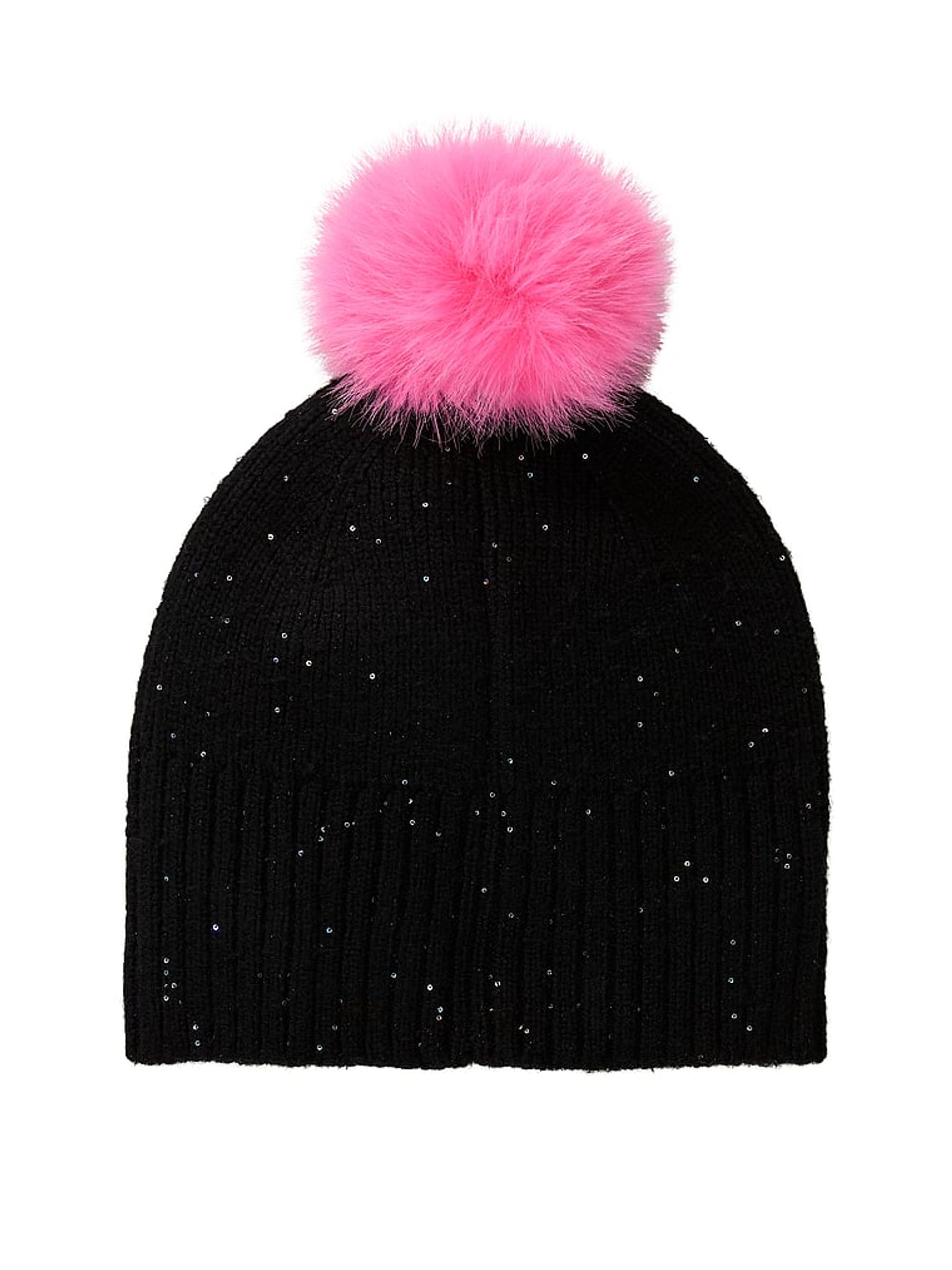 Black Sequin Pom Beanie - Image 3 of 3