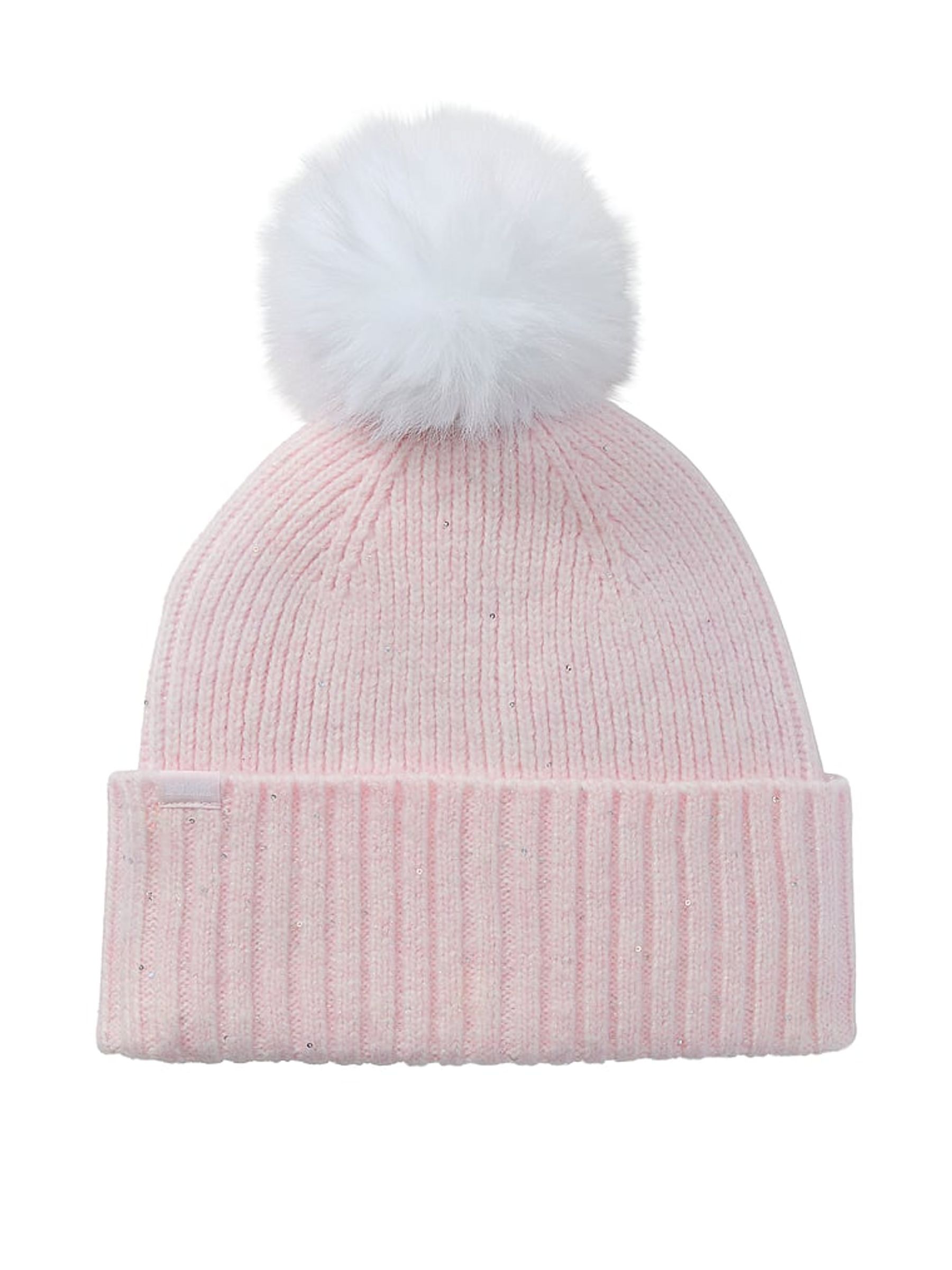 Pink Tulip Sequin Pom Beanie - Image 2 of 3