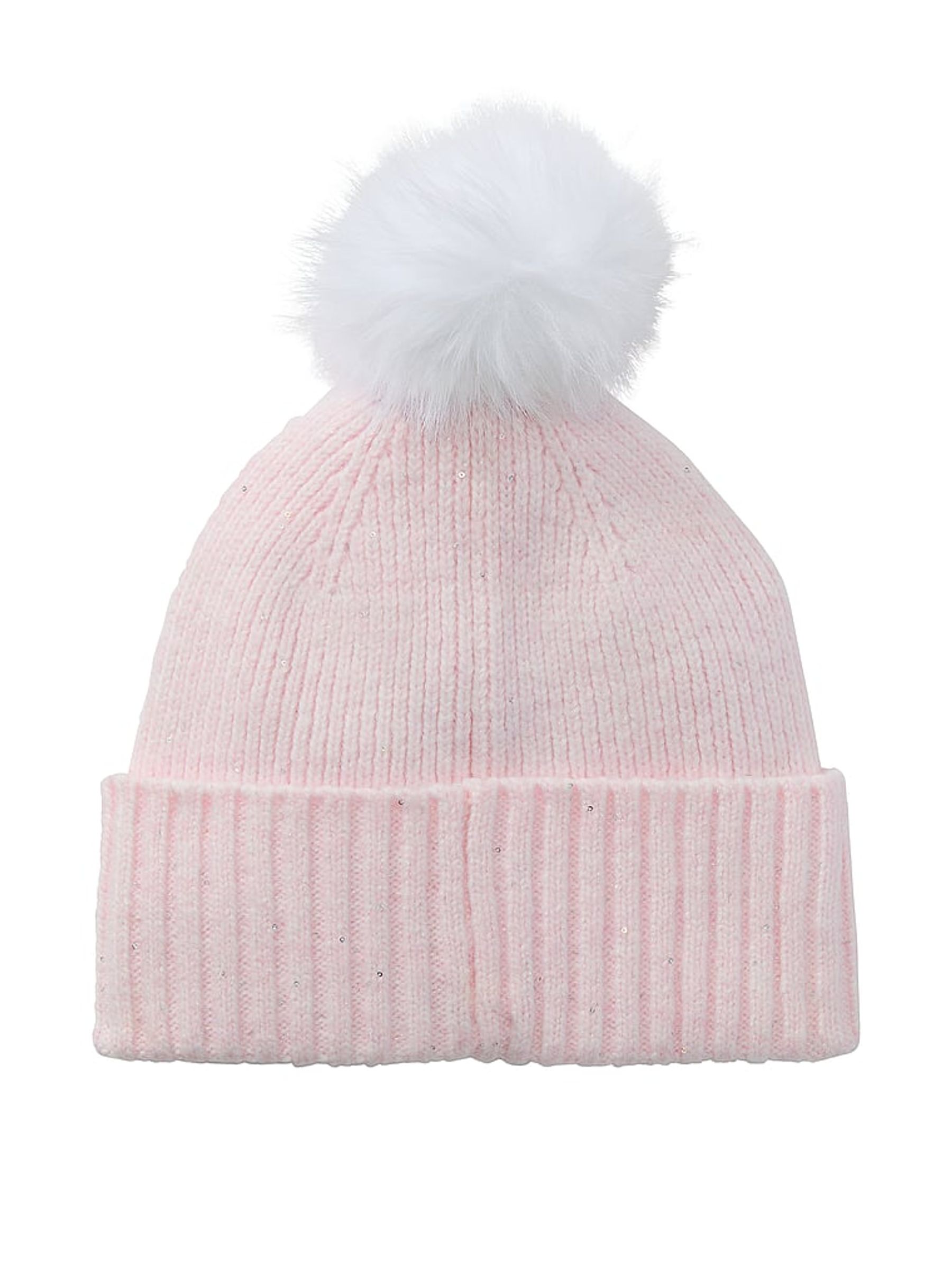 Pink Tulip Sequin Pom Beanie - Image 3 of 3 Pink Tulip Sequin Pom Beanie - Image 3 of 3