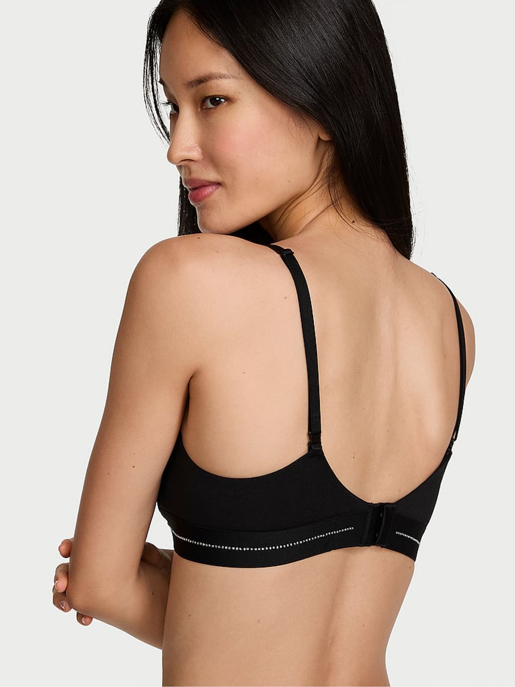Black Full Cup Push Up Shine Logo Cotton Bra - Image 2 of 2 Black Full Cup Push Up Shine Logo Cotton Bra - Image 2 of 2