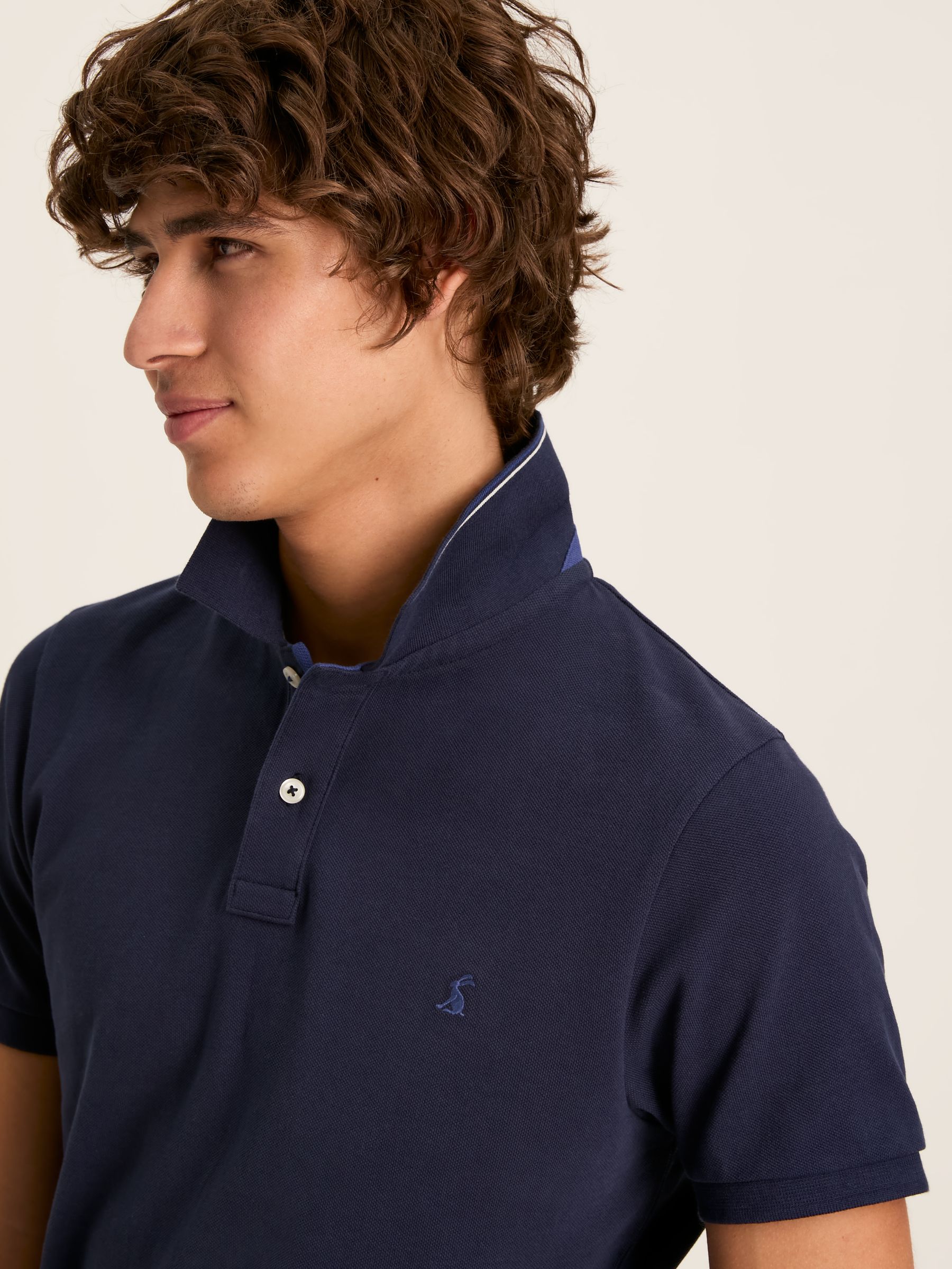 Woody Navy Slim Fit Cotton Pique Polo Shirt - Image 4 of 7