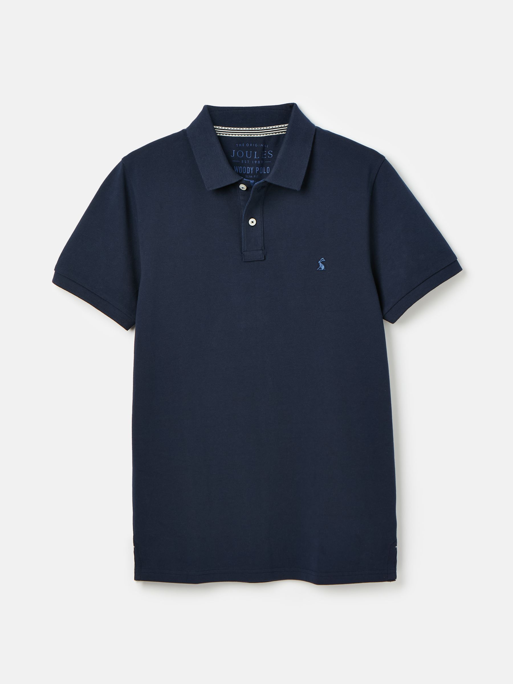 Woody Navy Slim Fit Cotton Pique Polo Shirt - Image 7 of 7