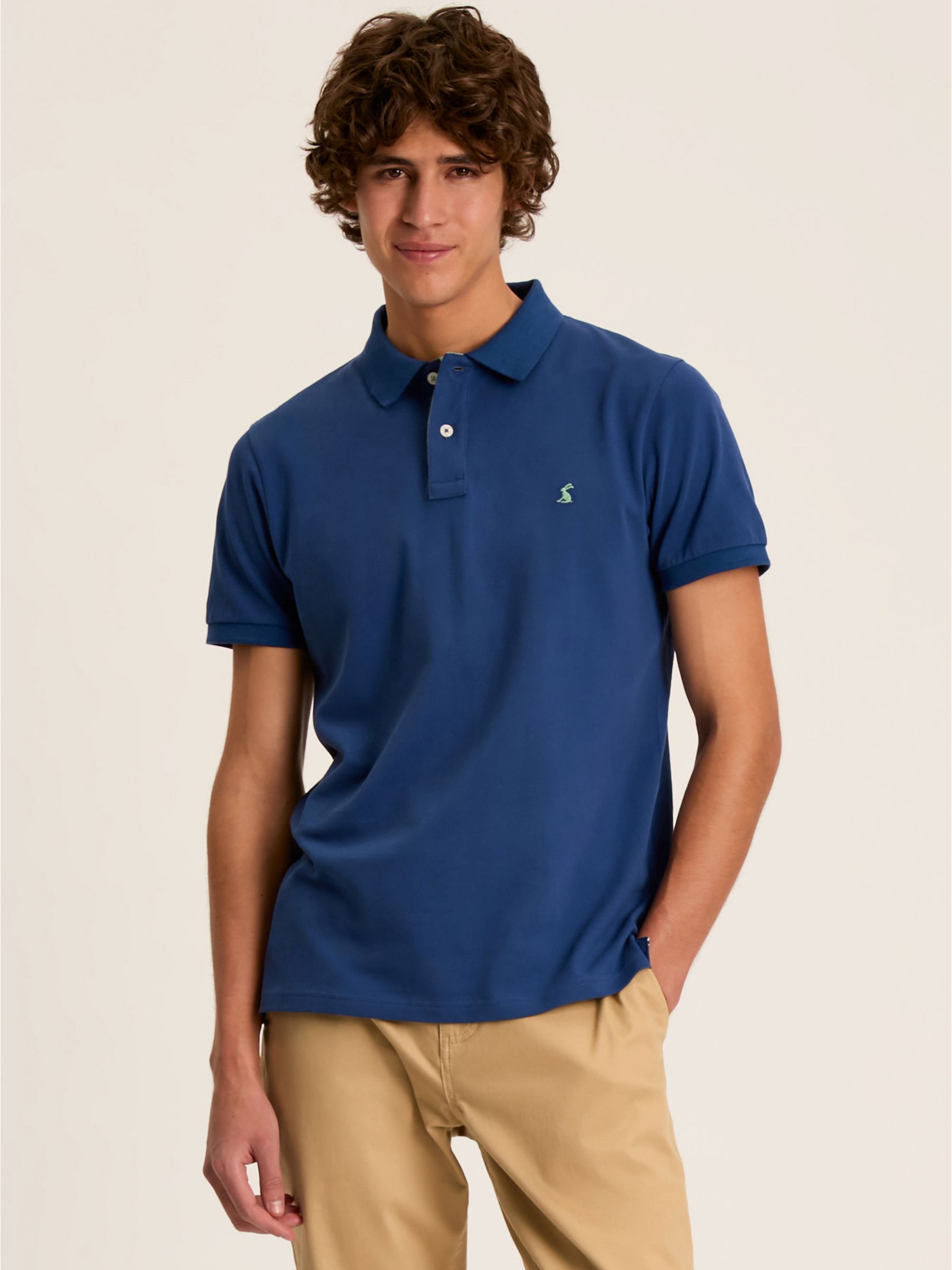 Woody Blue Slim Fit Cotton Pique Polo Shirt - Image 1 of 7