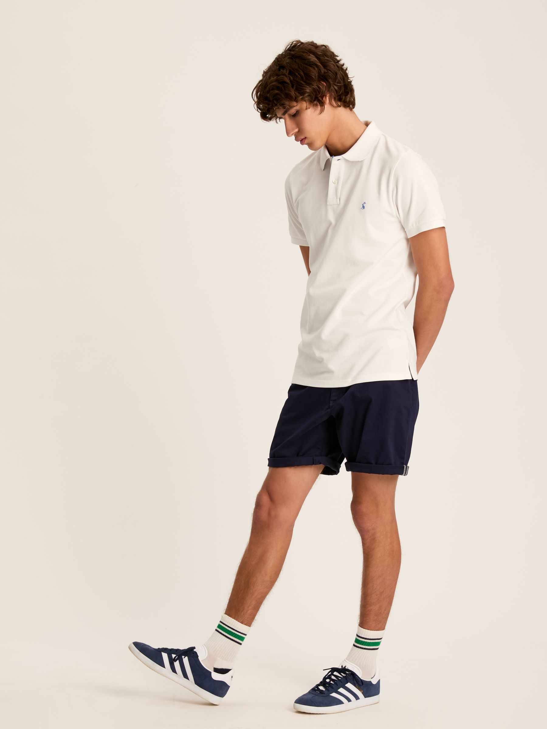 Woody White Slim Fit Cotton Pique Polo Shirt - Image 1 of 6