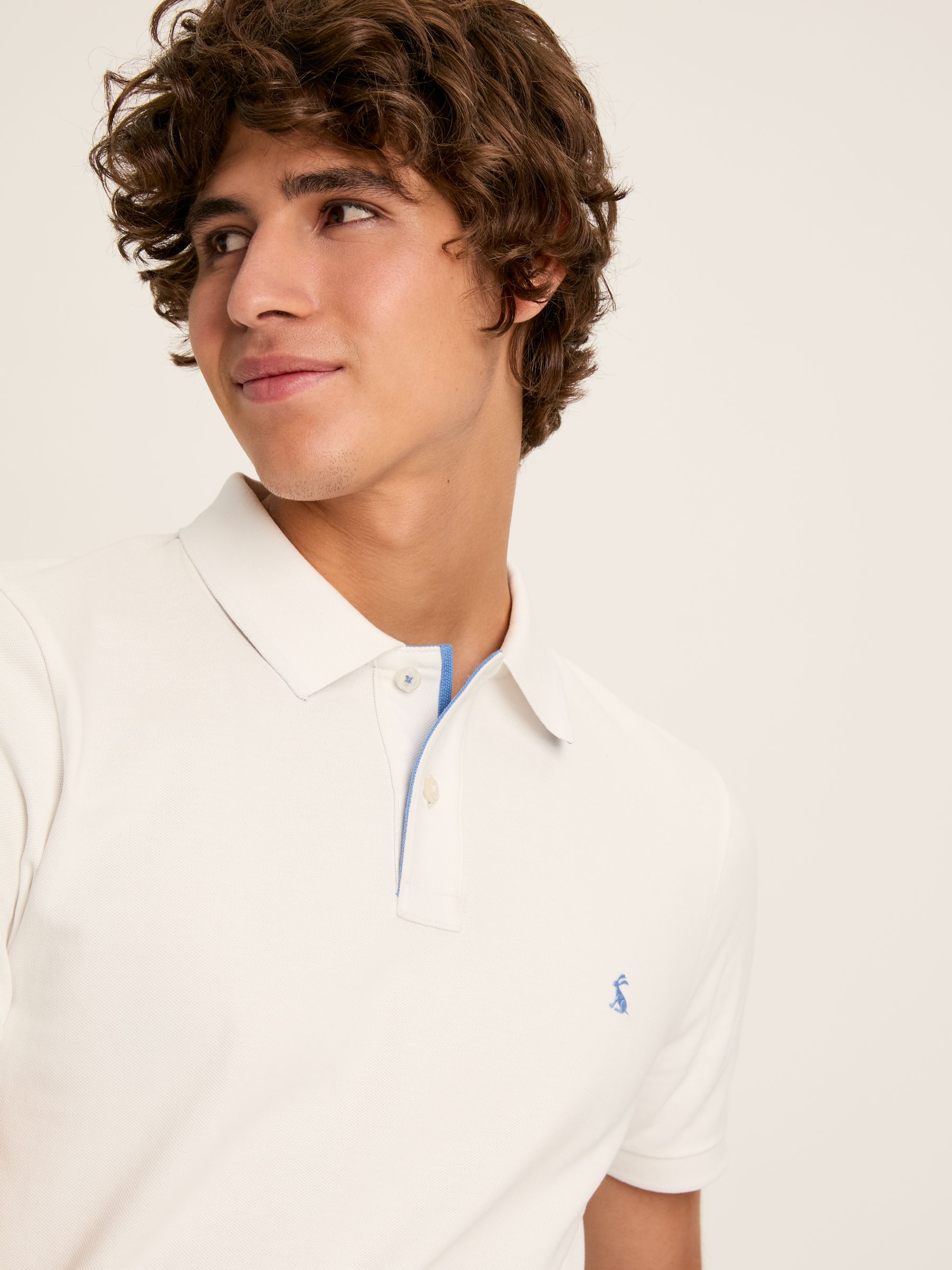 Woody White Slim Fit Cotton Pique Polo Shirt - Image 2 of 6
