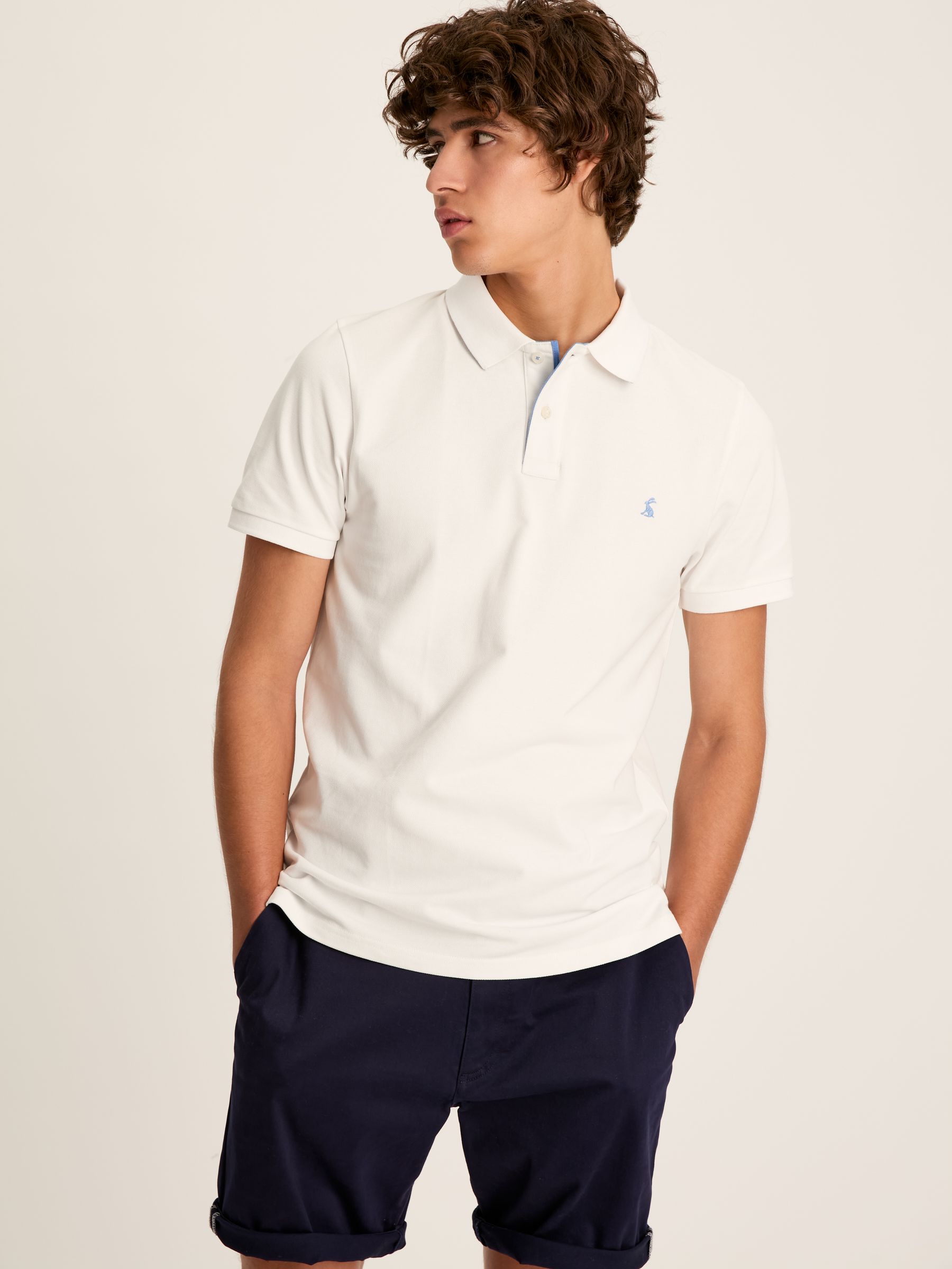 Woody White Slim Fit Cotton Pique Polo Shirt - Image 4 of 6