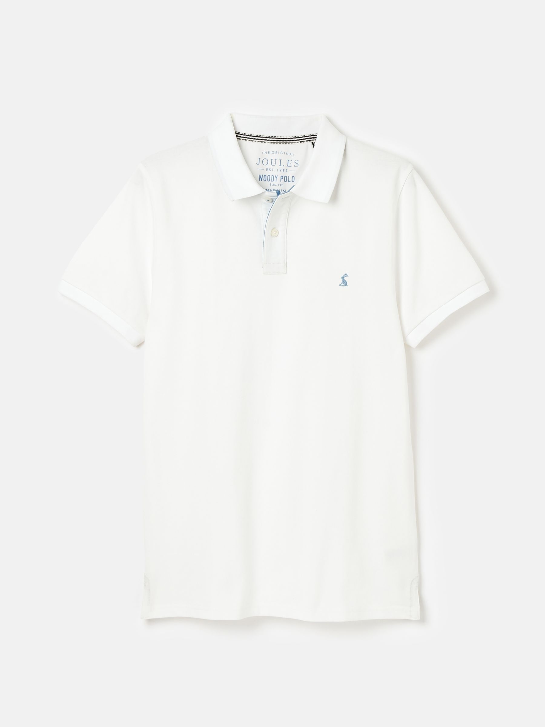 Woody White Slim Fit Cotton Pique Polo Shirt - Image 6 of 6