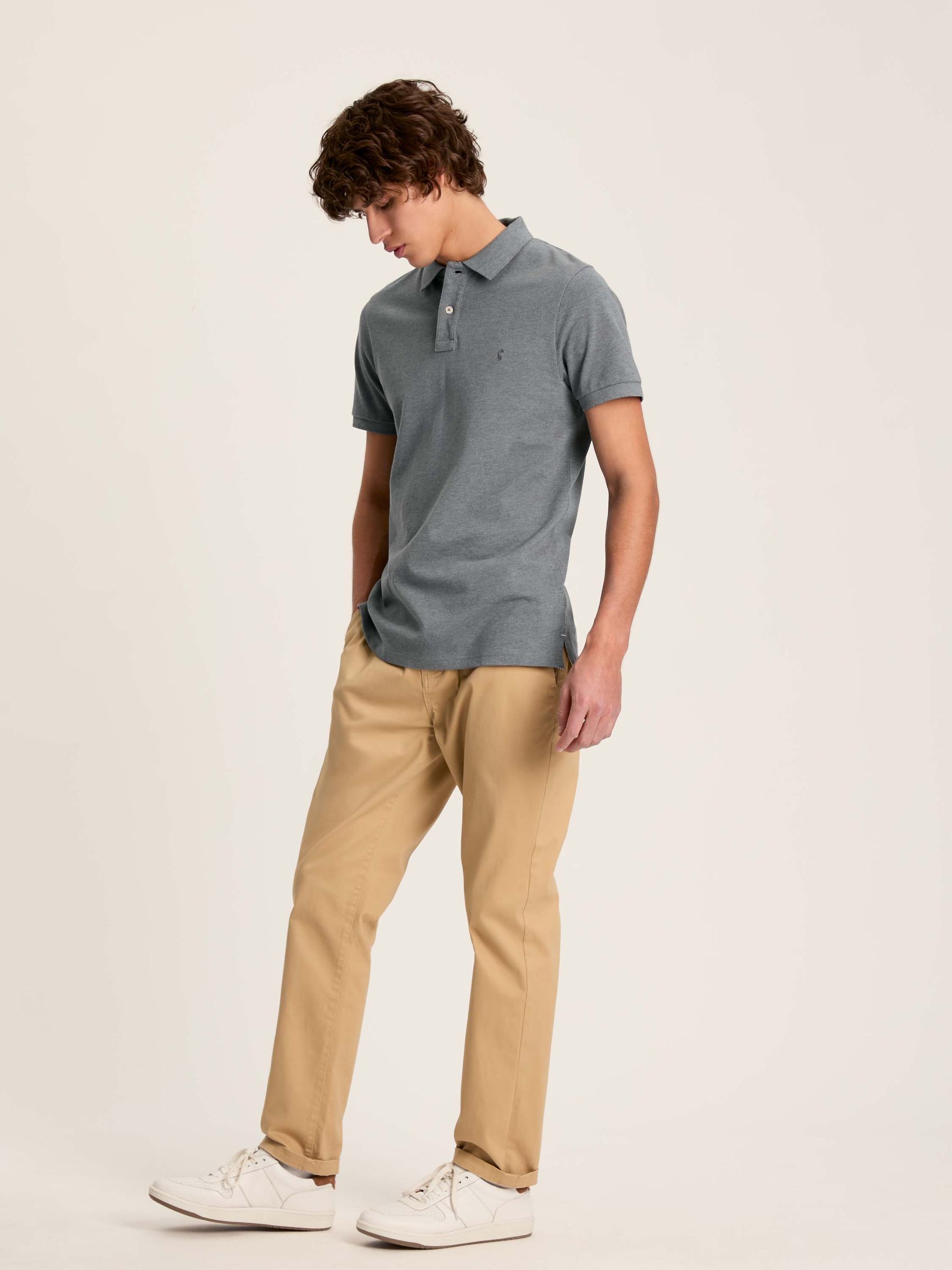 Woody Grey Slim Fit Cotton Pique Polo Shirt - Image 3 of 6