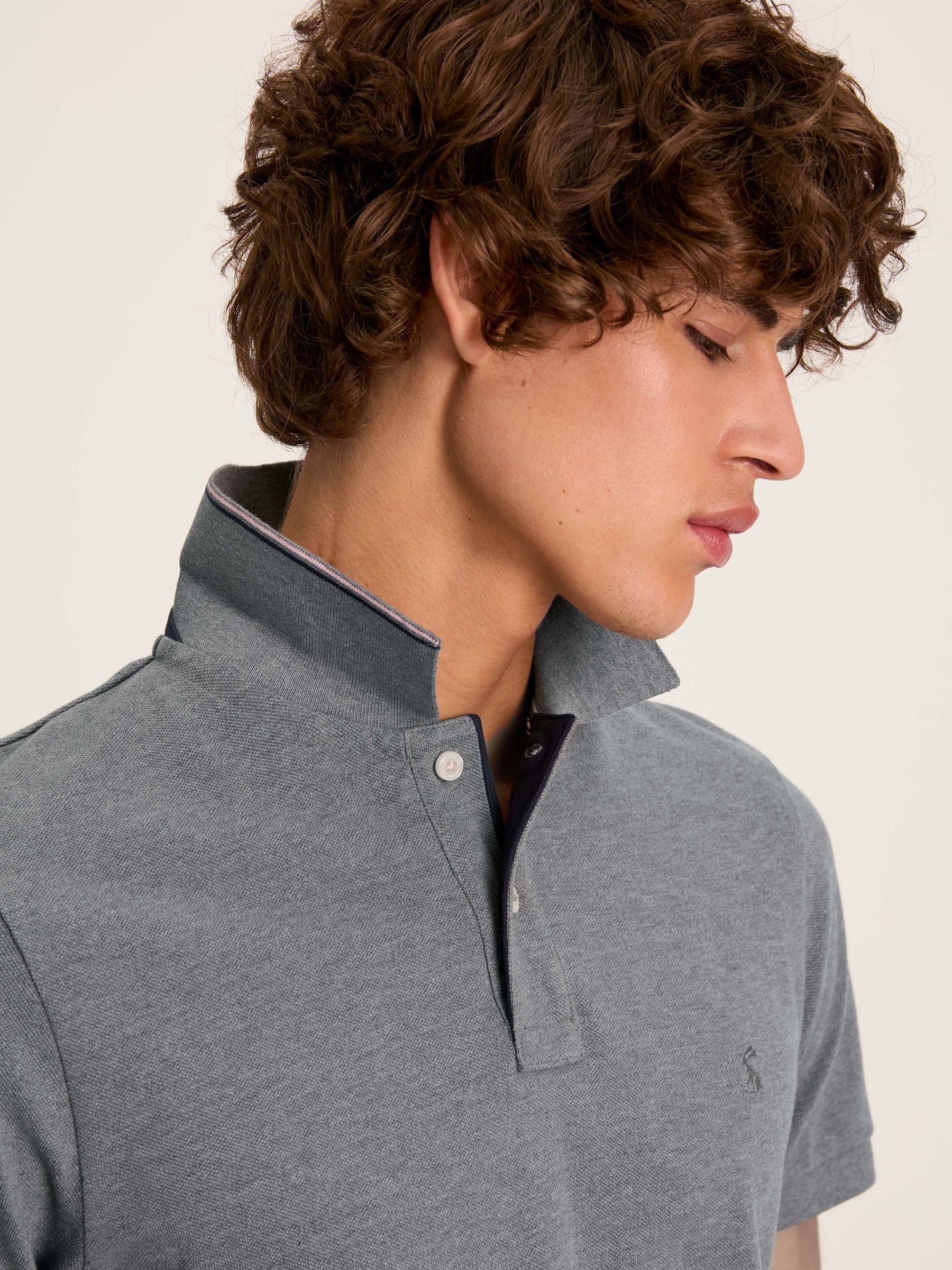 Woody Grey Slim Fit Cotton Pique Polo Shirt - Image 4 of 6