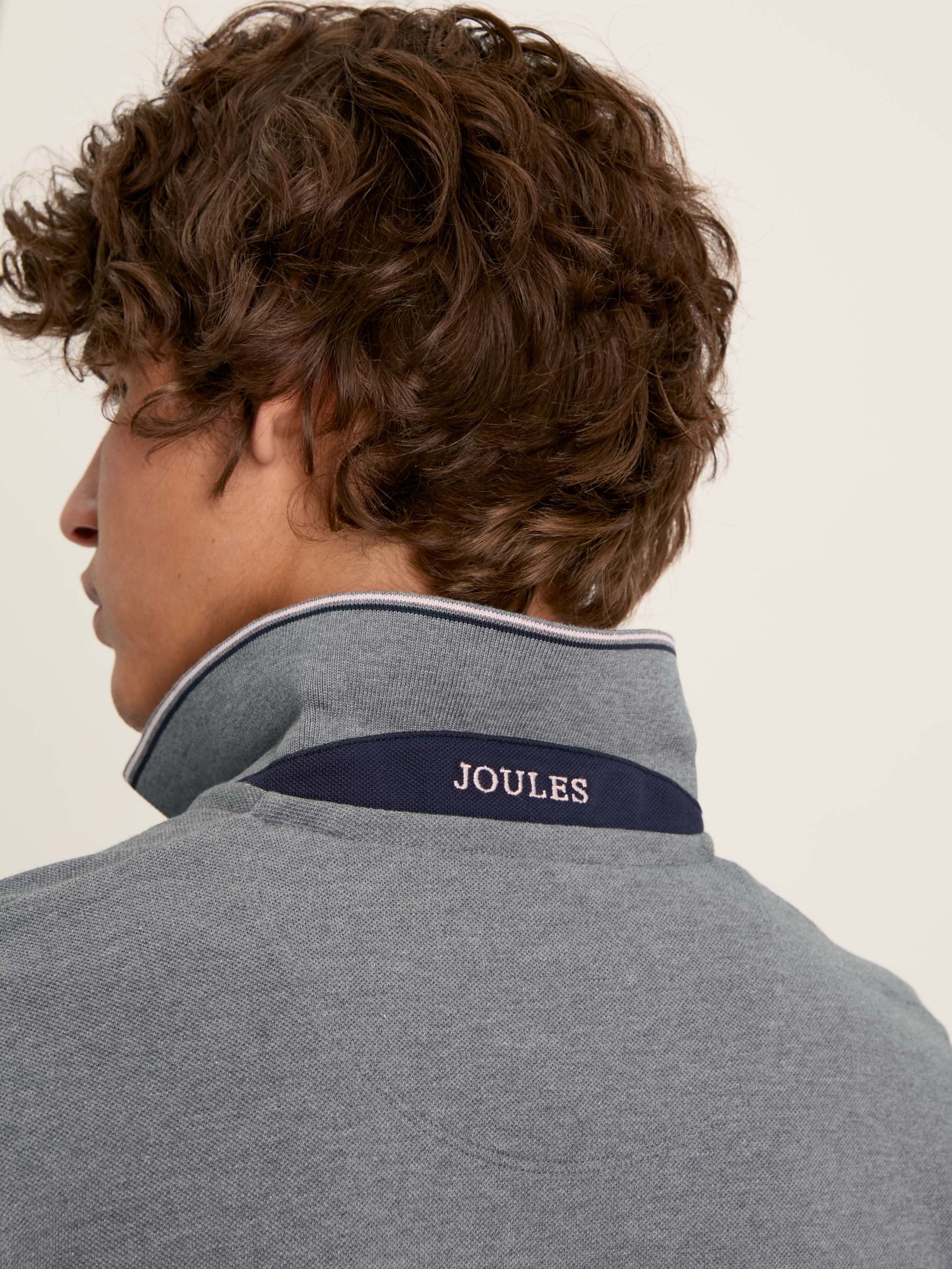 Woody Grey Slim Fit Cotton Pique Polo Shirt - Image 5 of 6