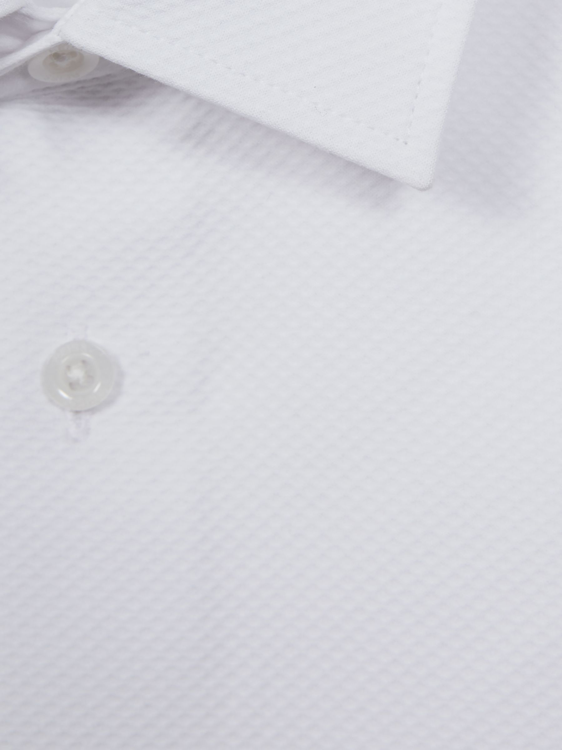 Teen Slim Fit Textured Bib Dinner Shirt in White - Image 4 of 4