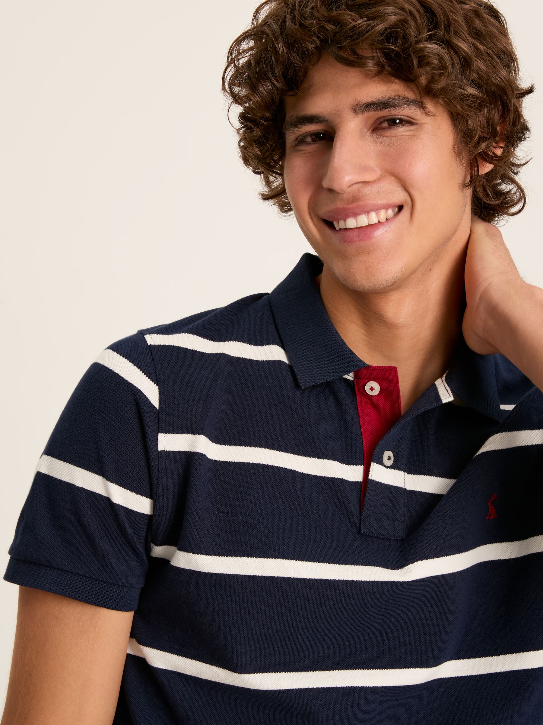 Filbert Navy/White Slim Fit Striped Polo Shirt - Image 2 of 8