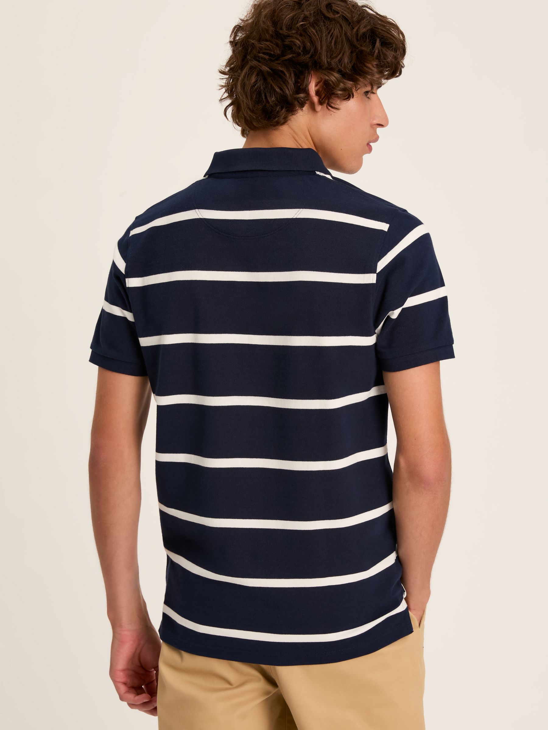 Filbert Navy/White Slim Fit Striped Polo Shirt - Image 3 of 8