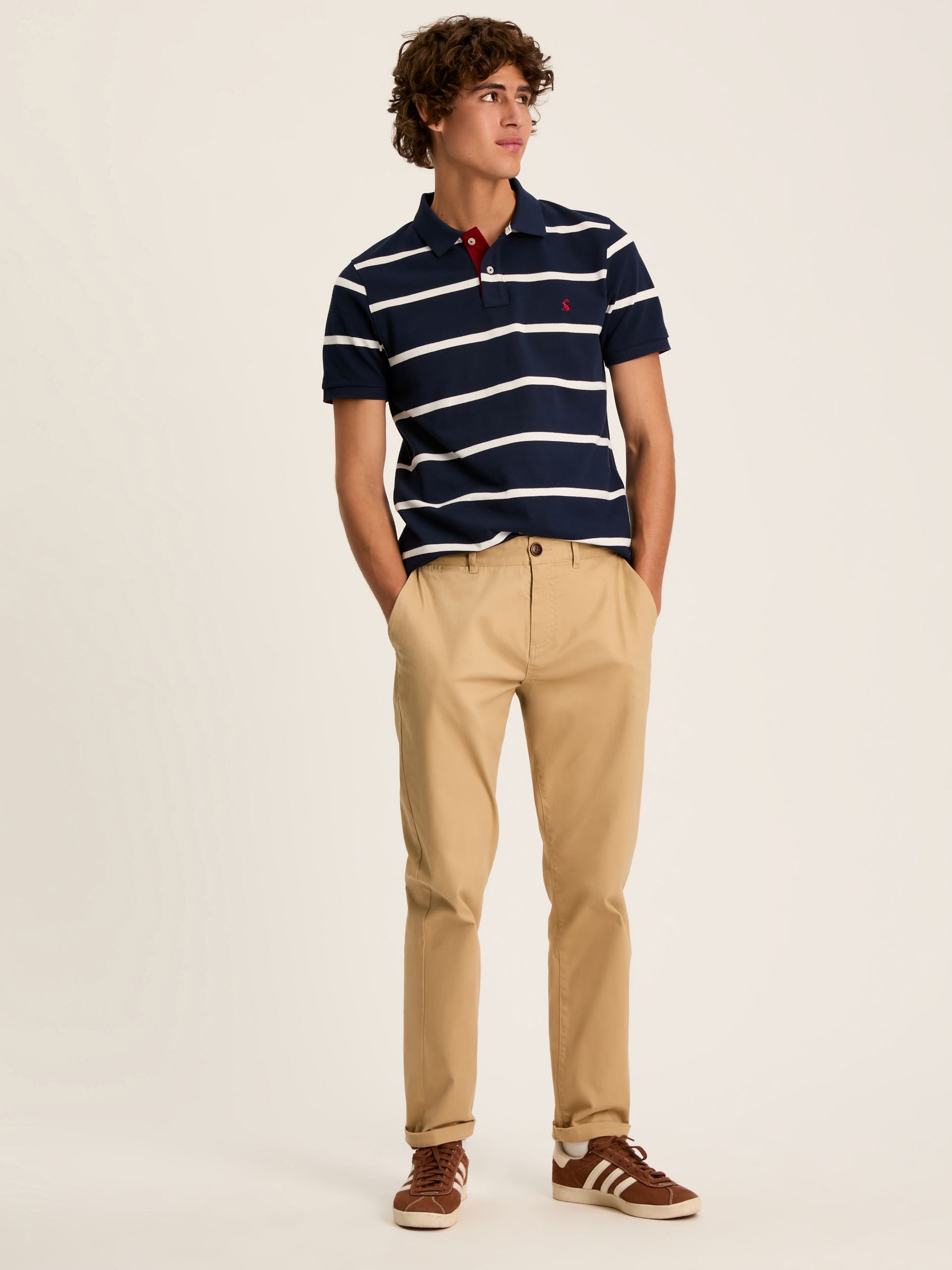 Filbert Navy/White Slim Fit Striped Polo Shirt - Image 4 of 8
