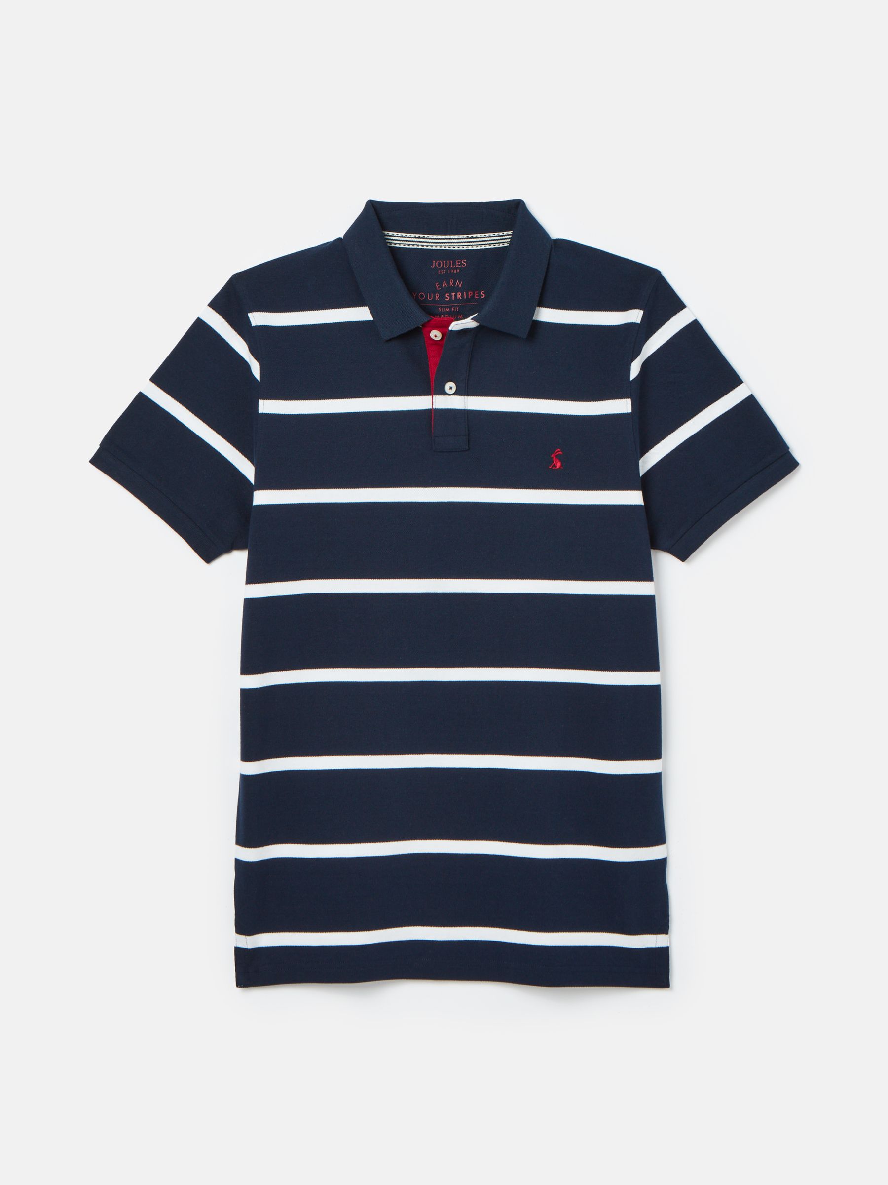Filbert Navy/White Slim Fit Striped Polo Shirt - Image 8 of 8