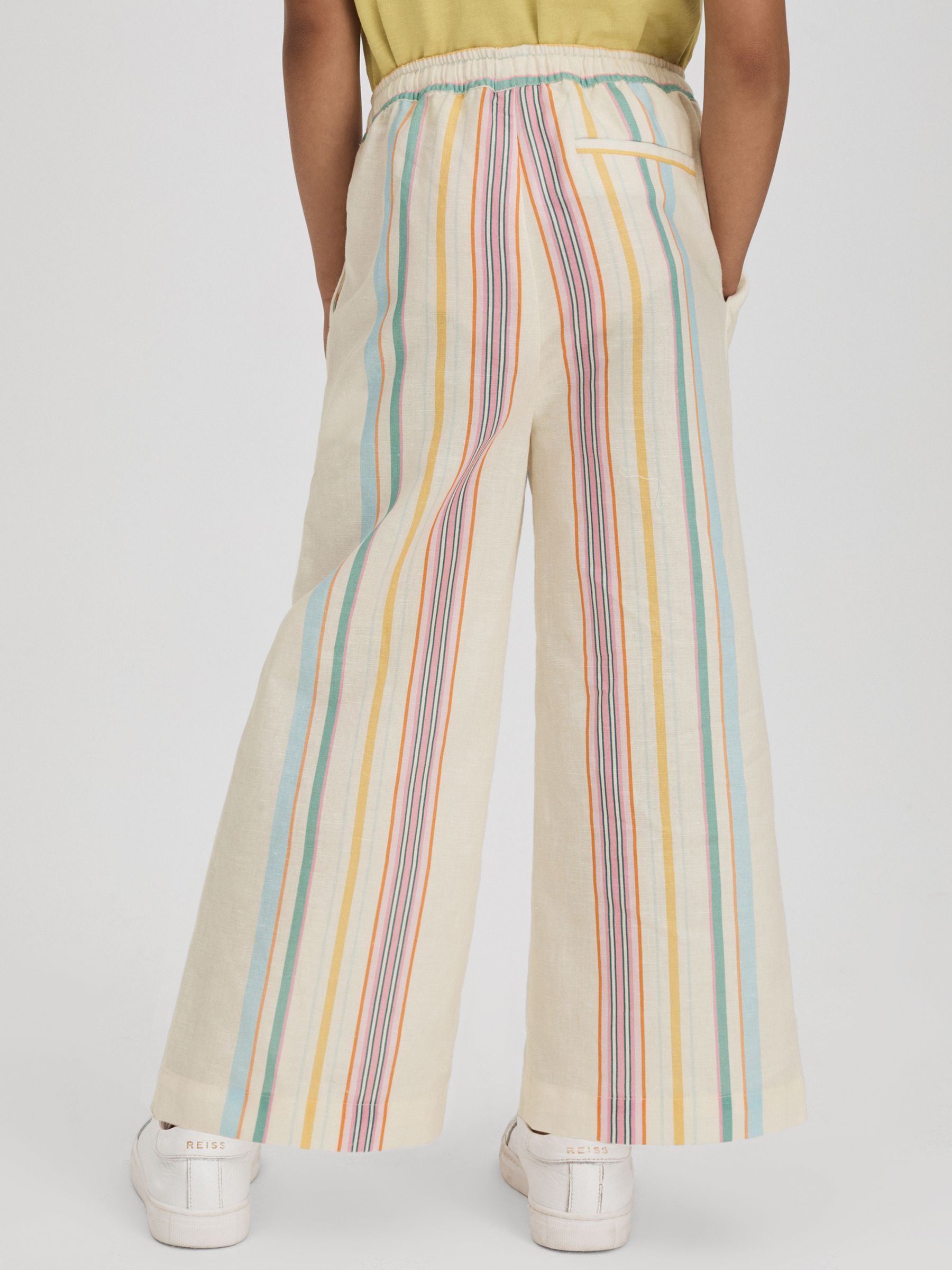 9-13 yrs Linen Drawstring Trousers in Multi - Image 5 of 6