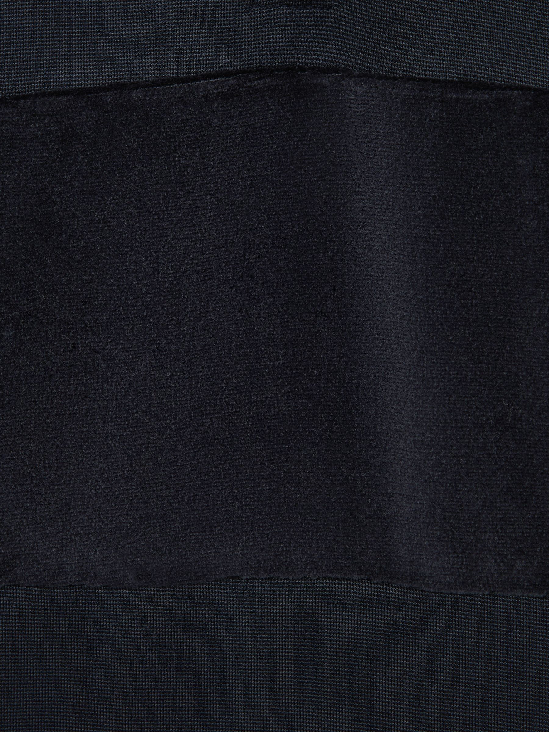 13-14 yrs Slim Fit Half-Zip Funnel Neck Velour Sweatshirt in Navy - Image 6 of 6