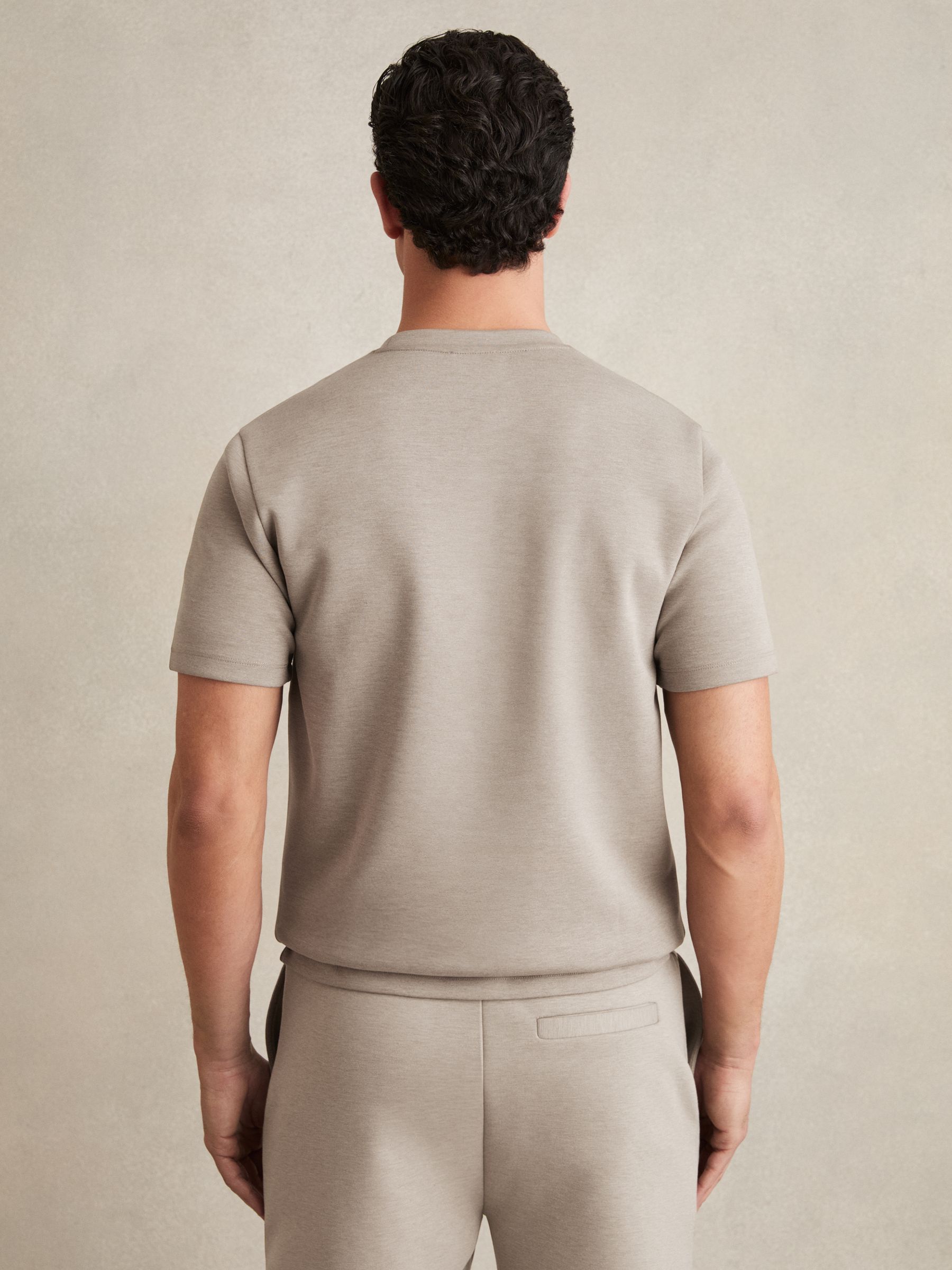 Interlock Jersey Crew Neck T-Shirt in Taupe - Image 5 of 6