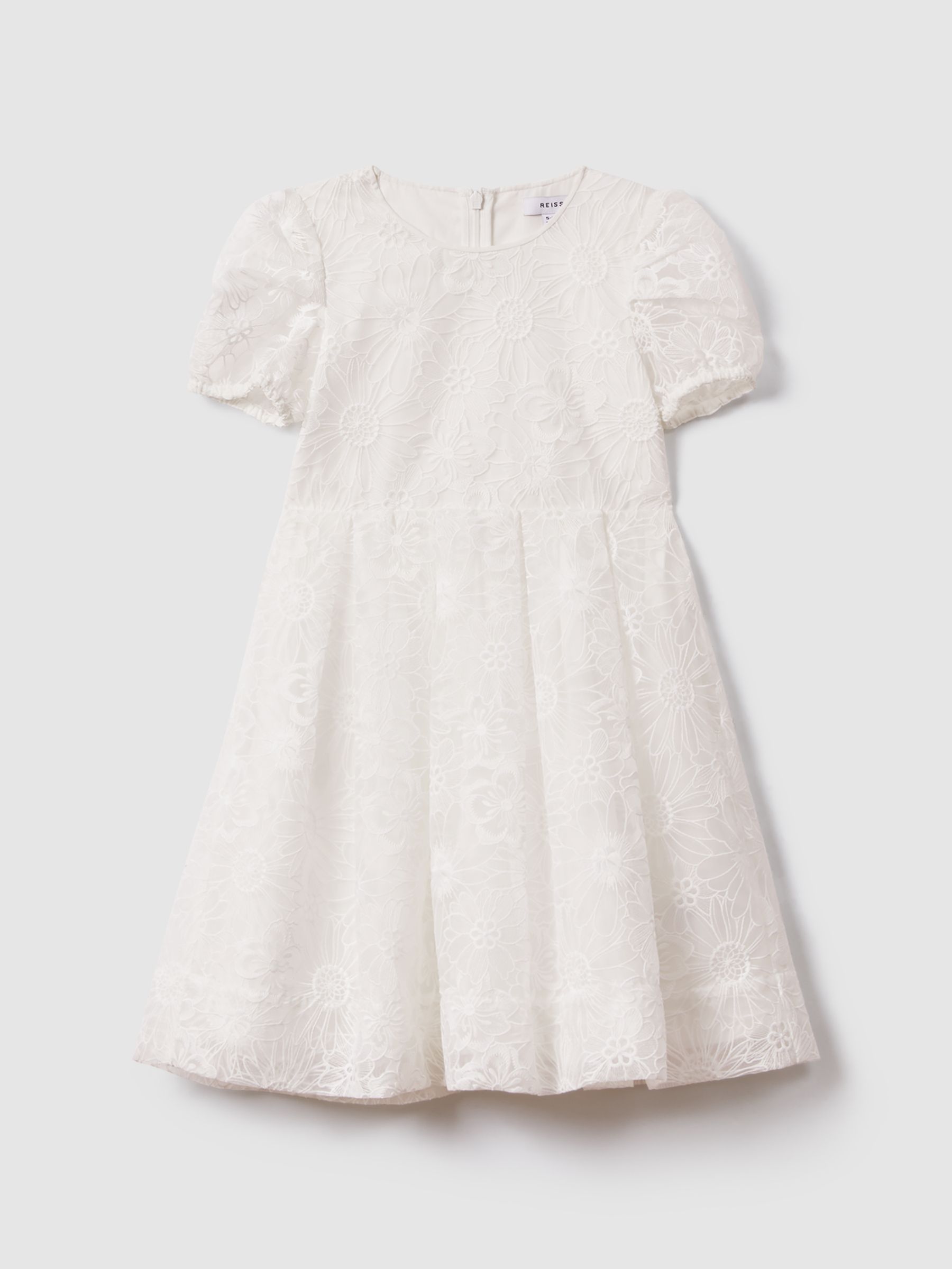 9-13 yrs Lace Puff Sleeve Dress in Ivory - Image 2 of 6