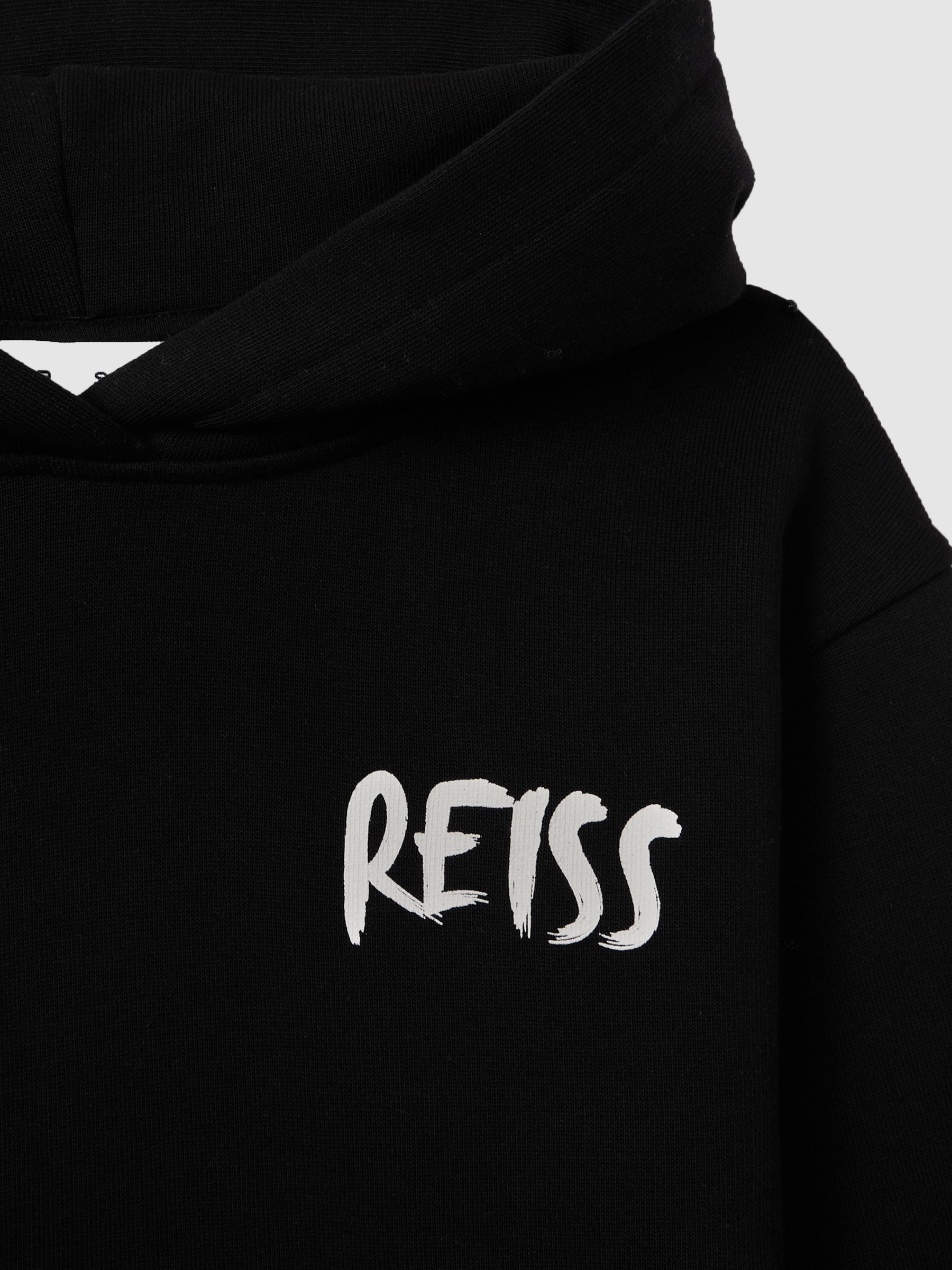 Teen Cotton Relaxed Motif Hoodie in Washed Black - Image 7 of 7