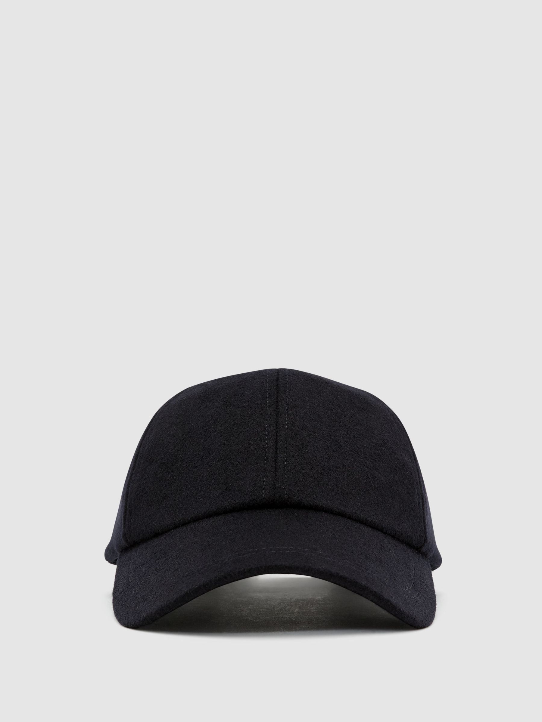 Uld-Blend flannel Kasket i marineblå - Billede 2 af 6