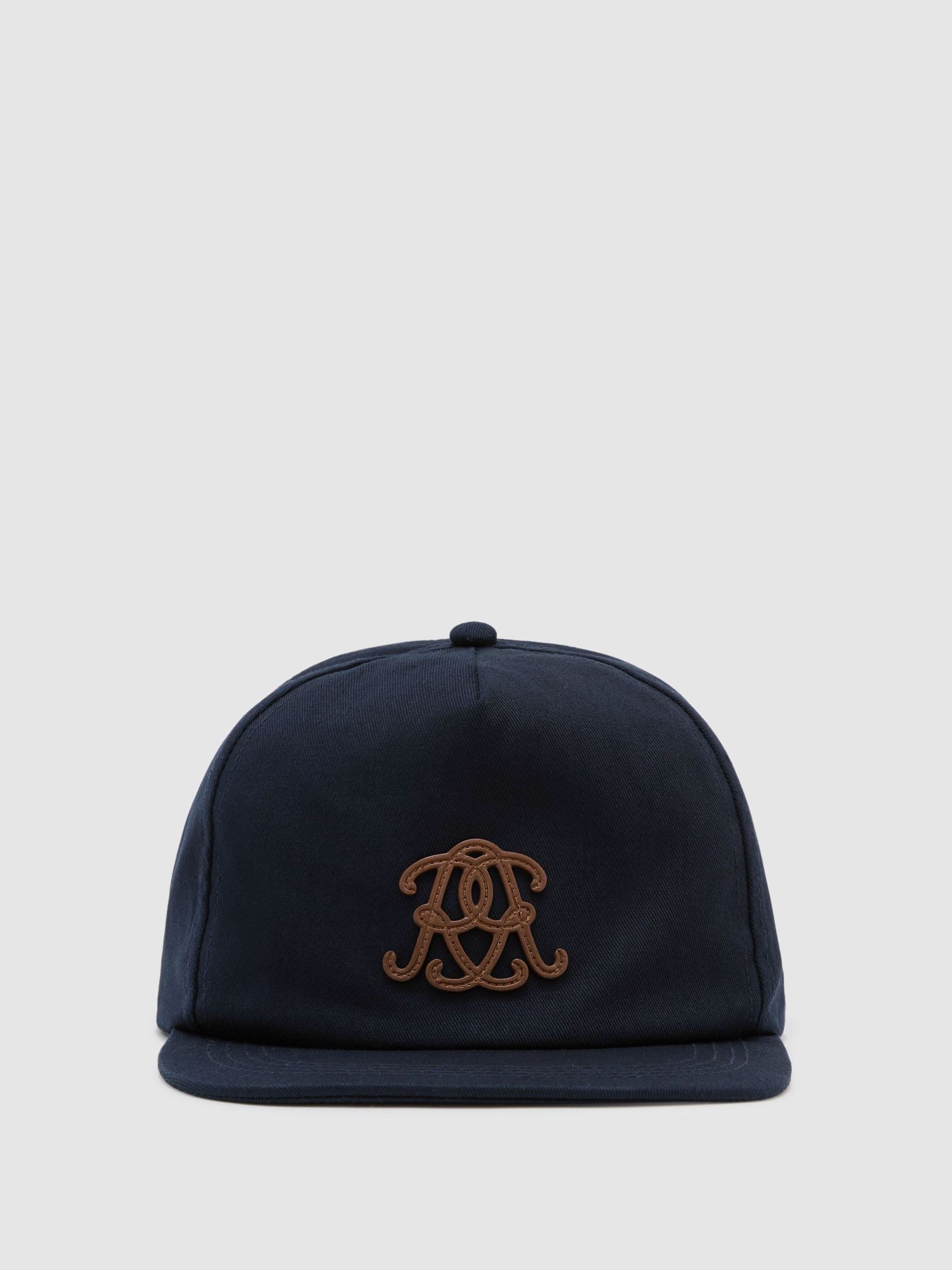 Monogram Cotton Trucker Cap in Navy - Image 1 of 4