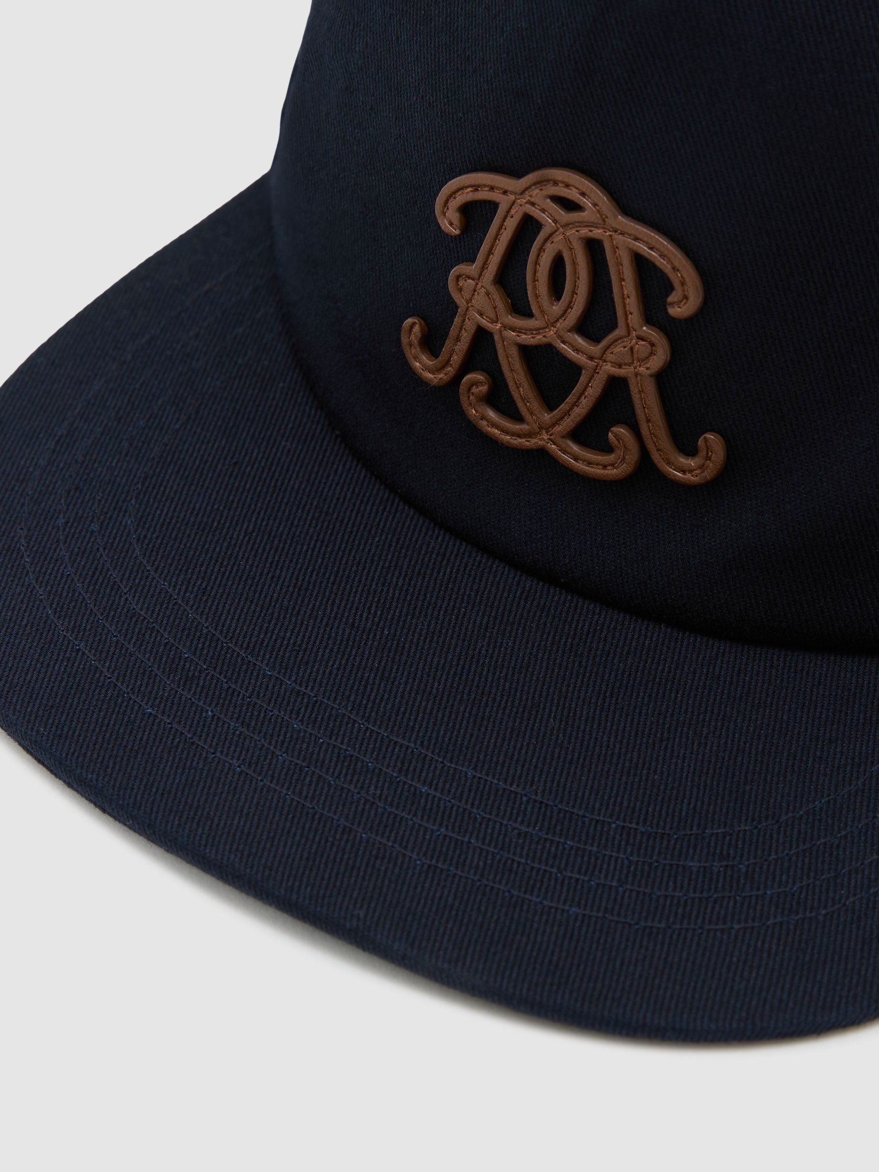 Monogram Cotton Trucker Cap in Navy - Image 4 of 4