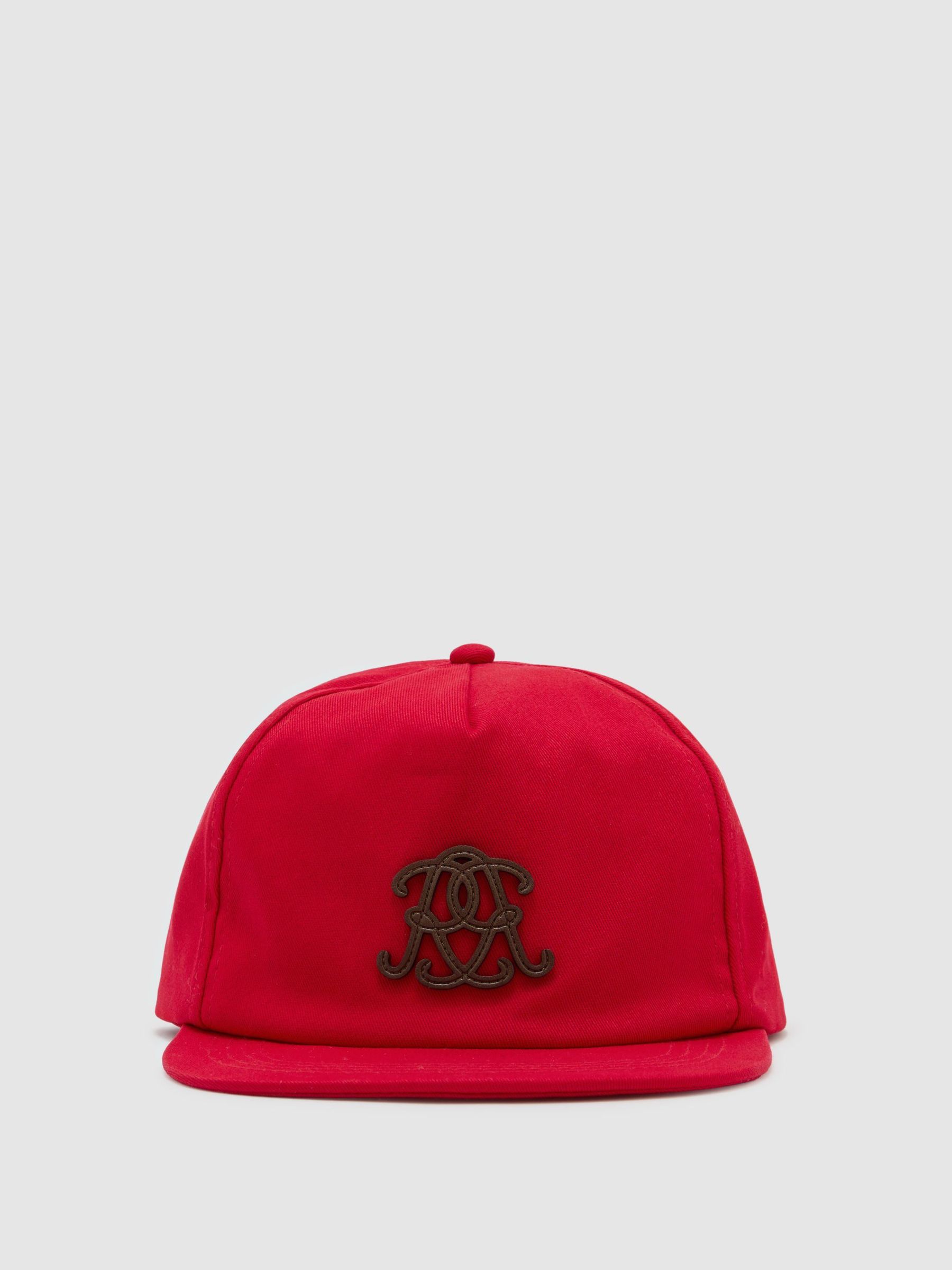 Monogram Cotton Trucker Cap in Red - Image 2 of 5