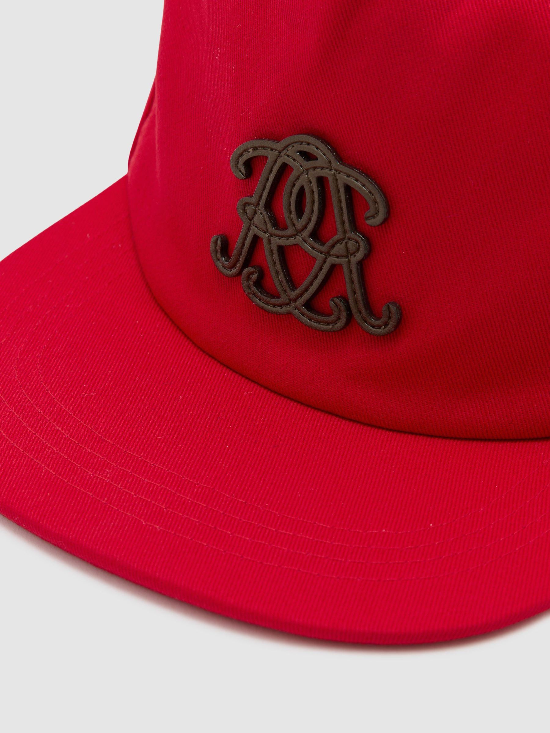 Monogram Cotton Trucker Cap in Red - Image 5 of 5